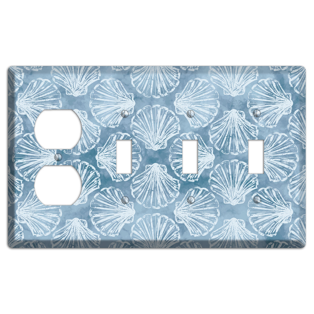 Coastal Shell Drift Duplex / 3 Toggle Wallplate