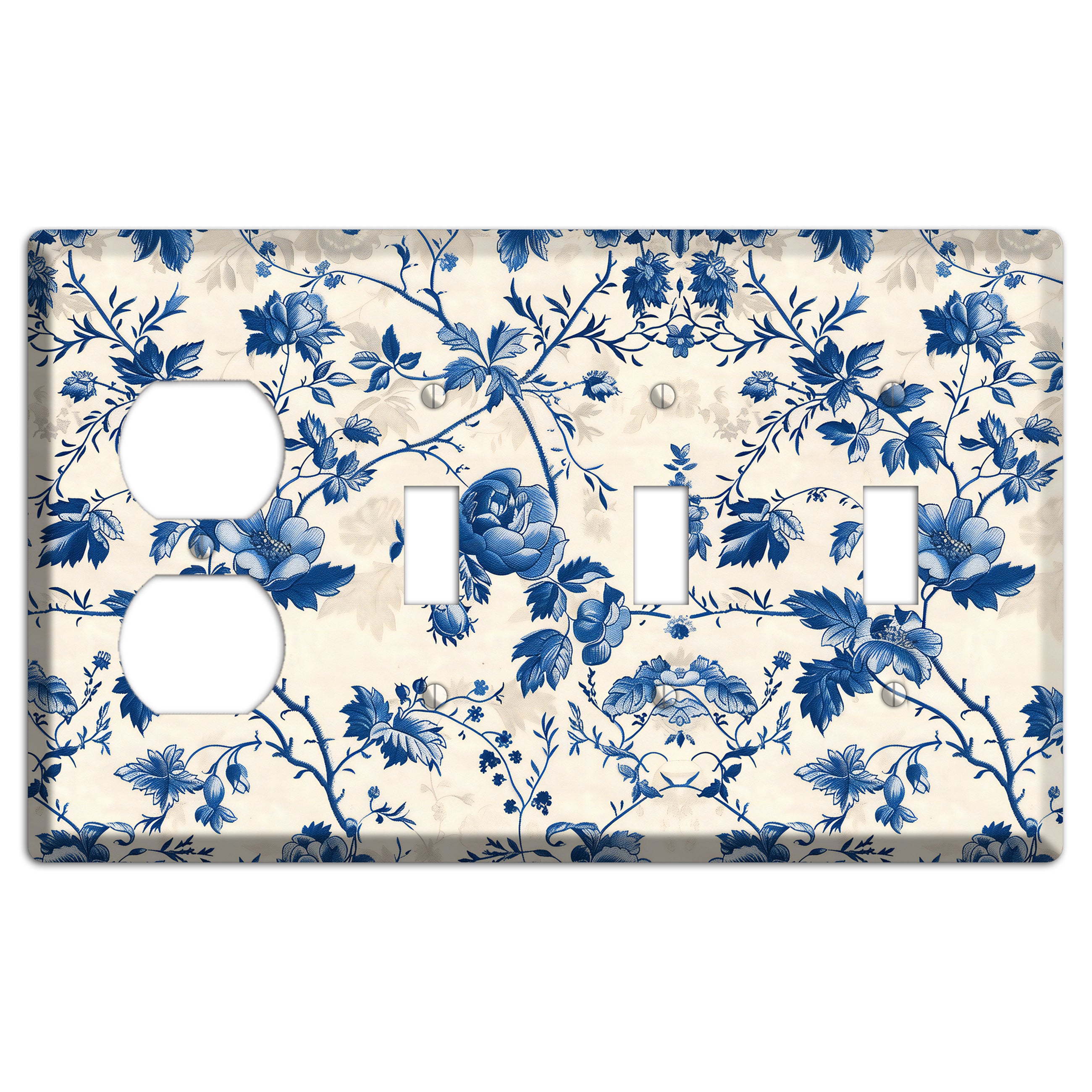 Porcelain Garden Riot Duplex / 3 Toggle Wallplate