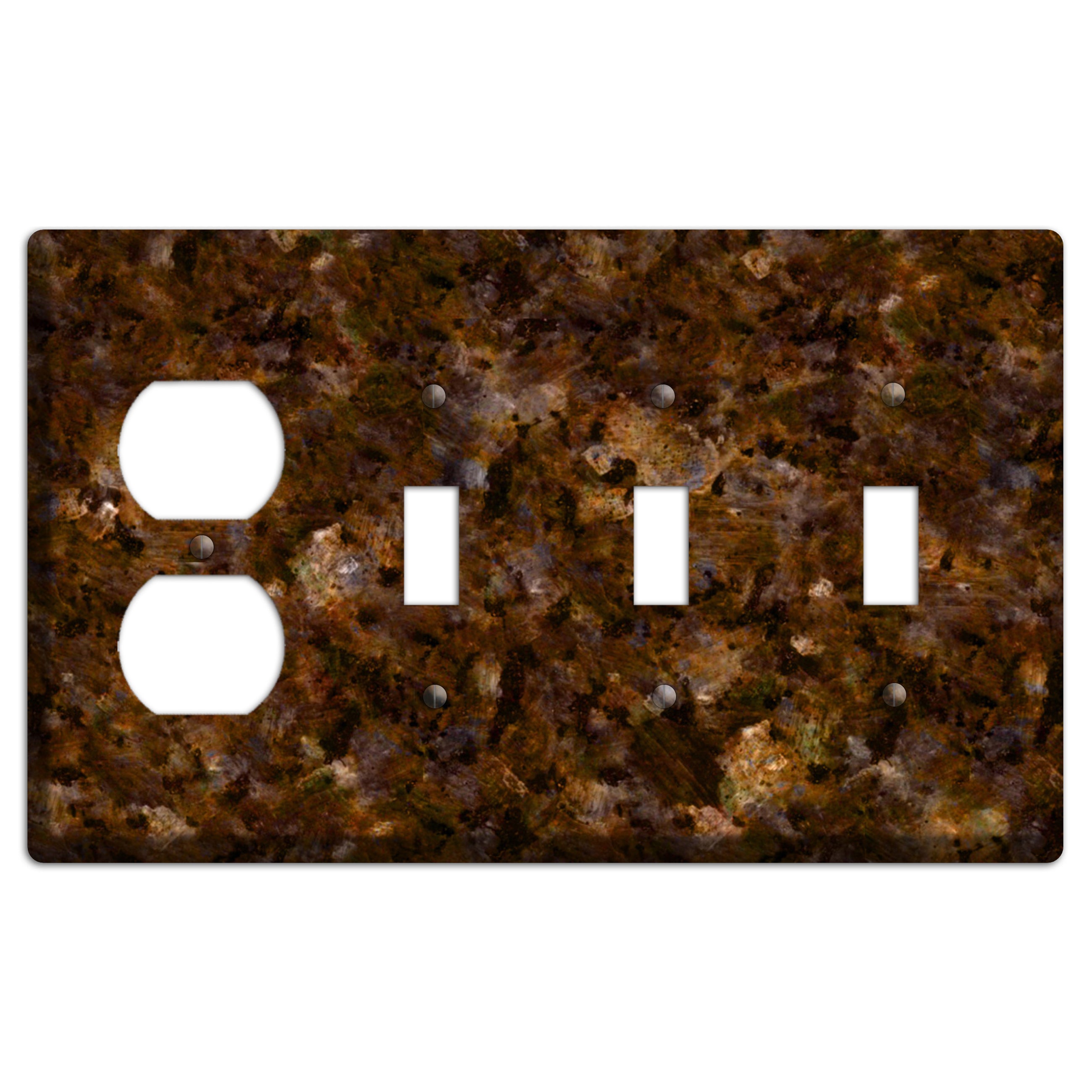 Baltic Green Granite Duplex / 3 Toggle Wallplate