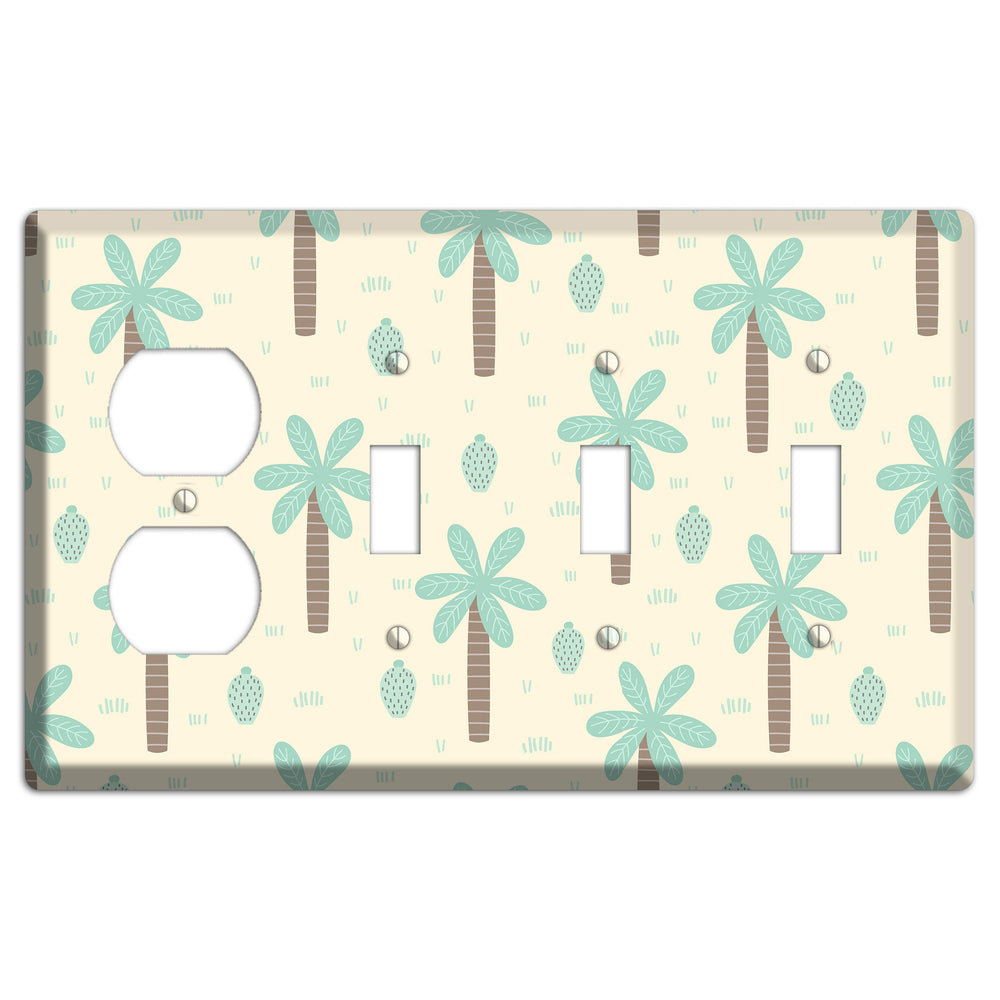 Dino Palmscape Duplex / 3 Toggle Wallplate