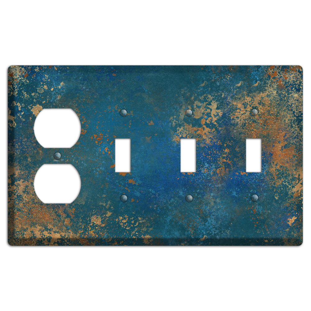 Oxidized Ocean Duplex / 3 Toggle Wallplate
