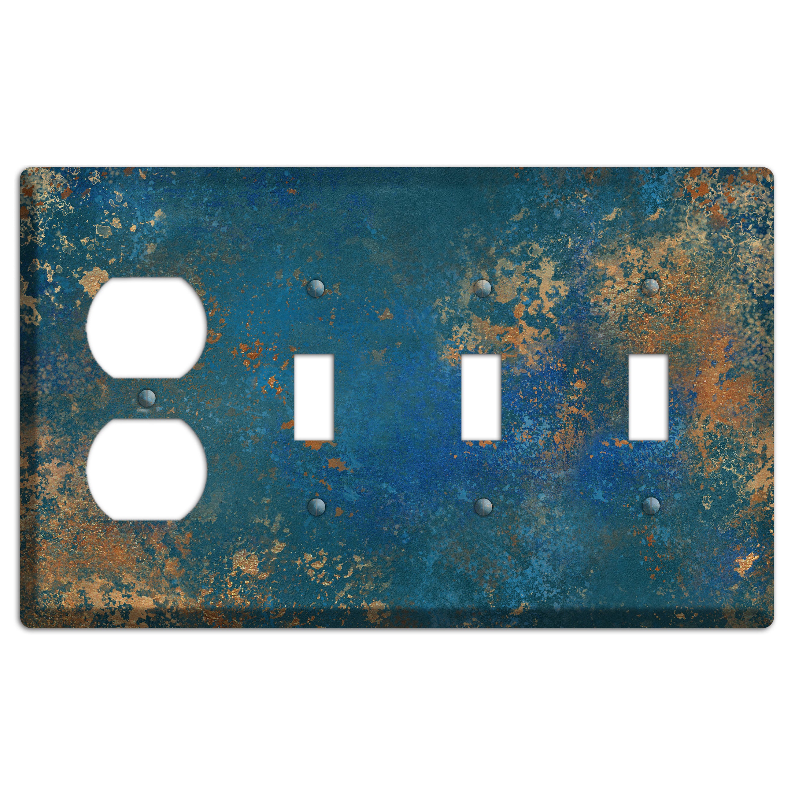 Oxidized Ocean Duplex / 3 Toggle Wallplate