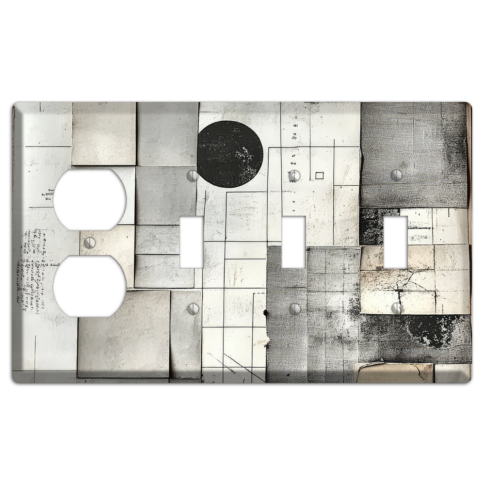 Cartographer's Quiet Ruin Duplex / 3 Toggle Wallplate