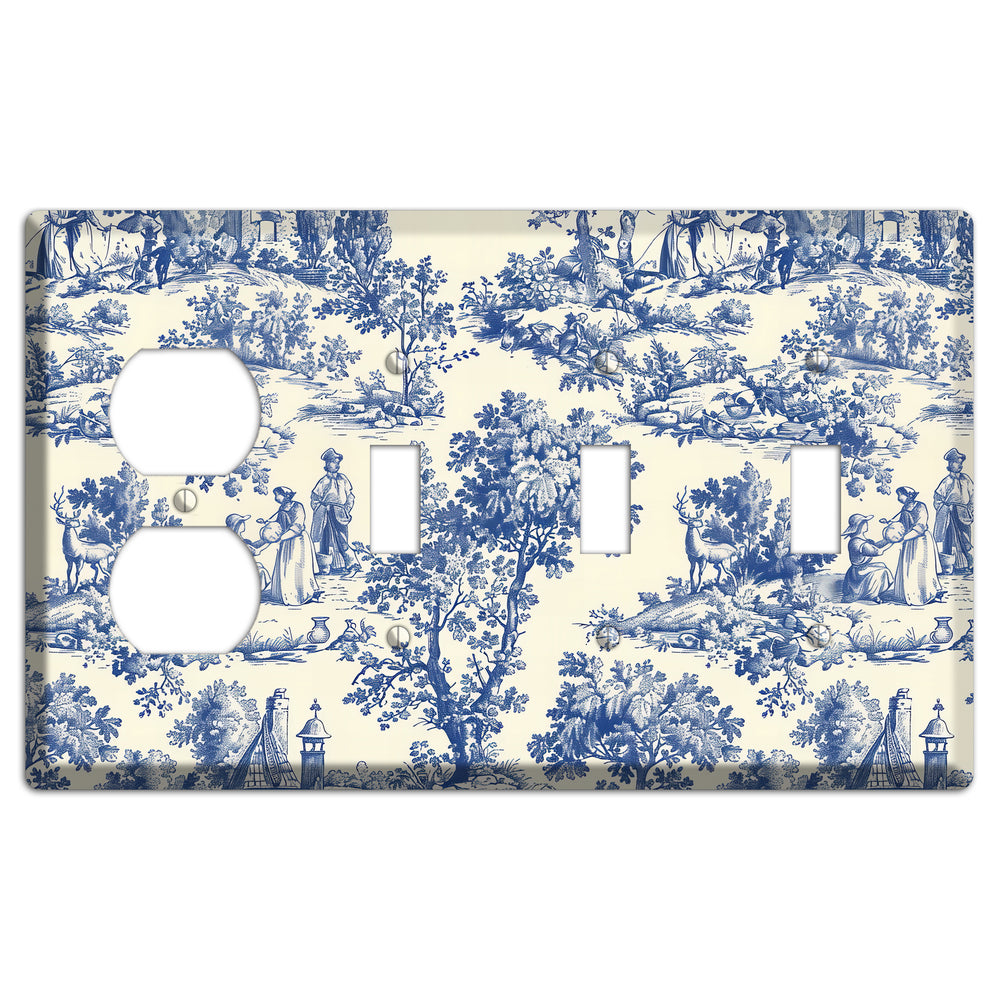 Pastoral Reverie Duplex / 3 Toggle Wallplate