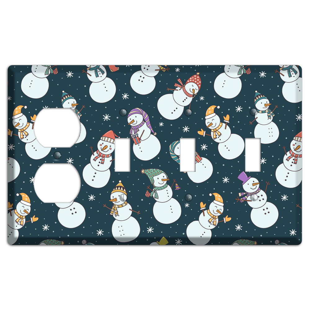 Snowman Celebration Duplex / 3 Toggle Wallplate