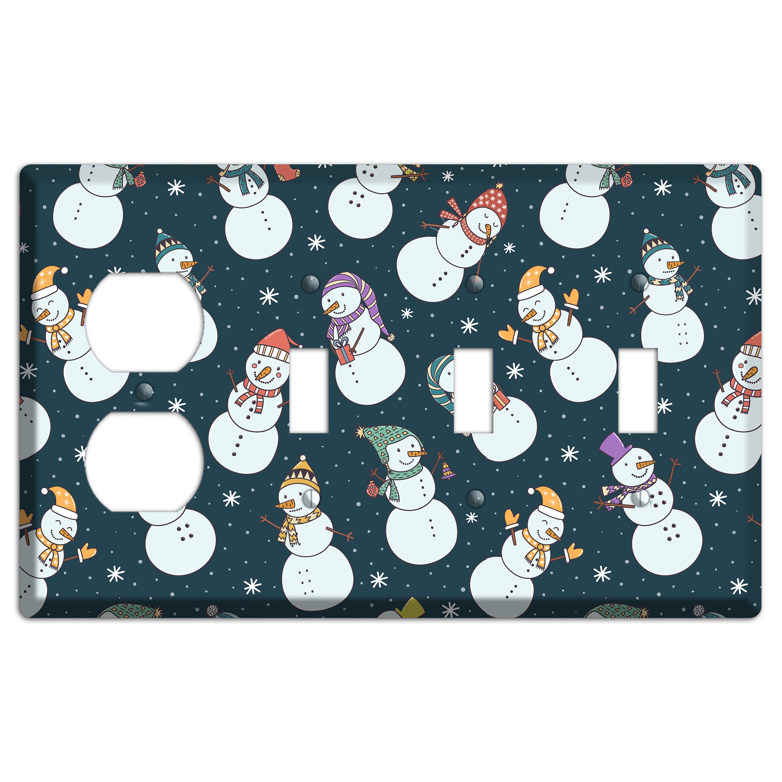 Snowman Celebration Duplex / 3 Toggle Wallplate