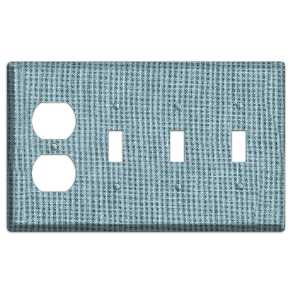 Linen Sky Duplex / 3 Toggle Wallplate