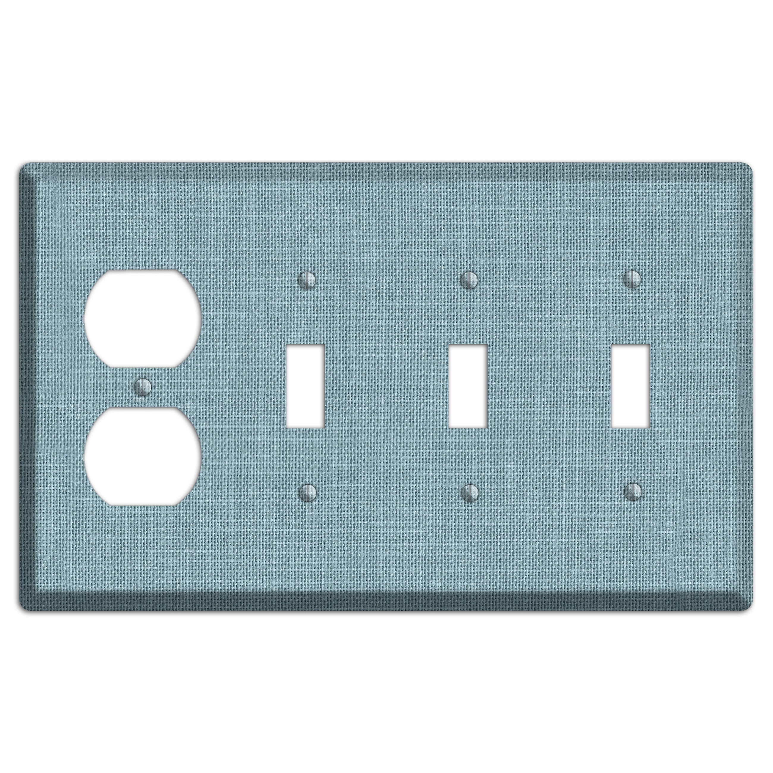 Linen Sky Duplex / 3 Toggle Wallplate