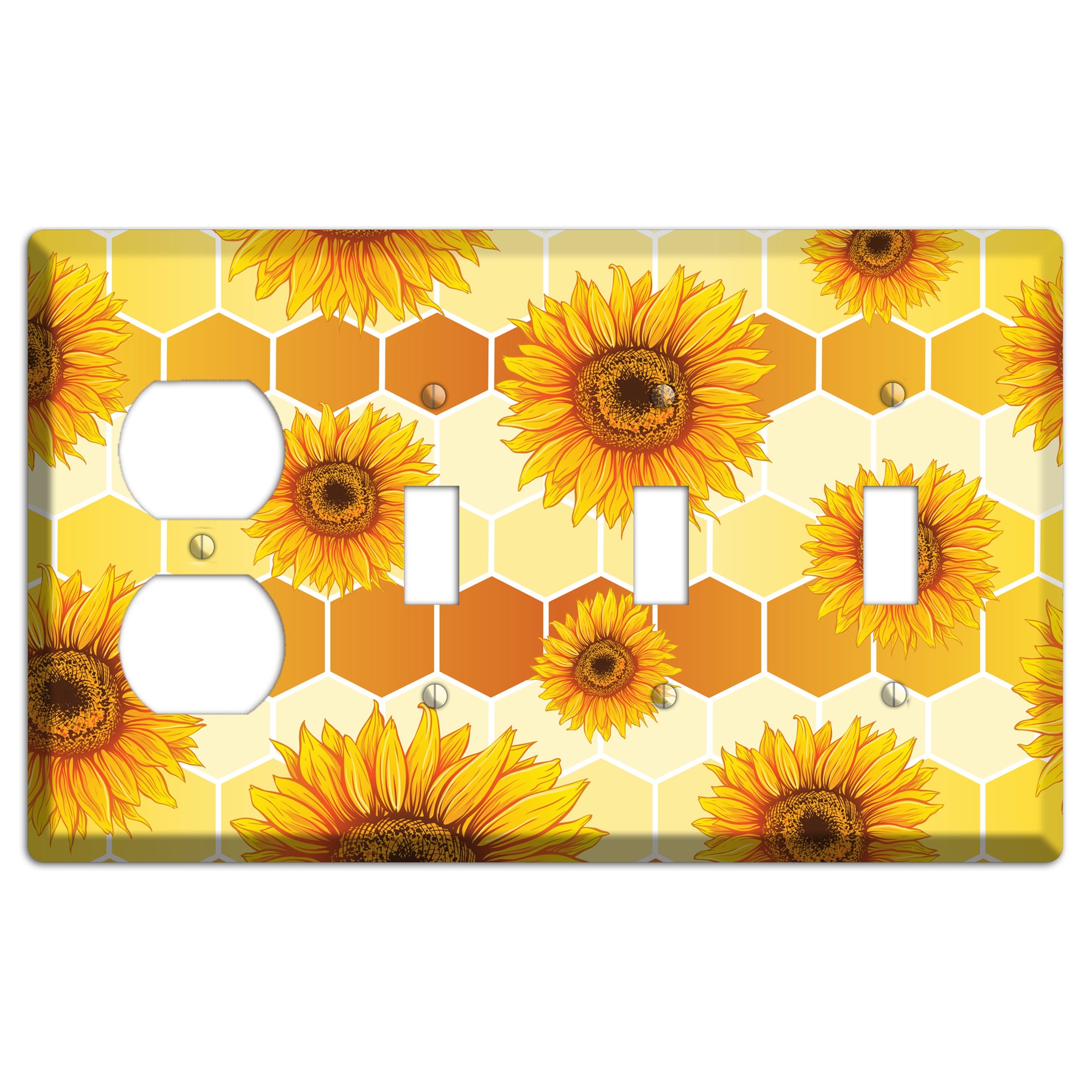Honeycomb Solstice Duplex / 3 Toggle Wallplate