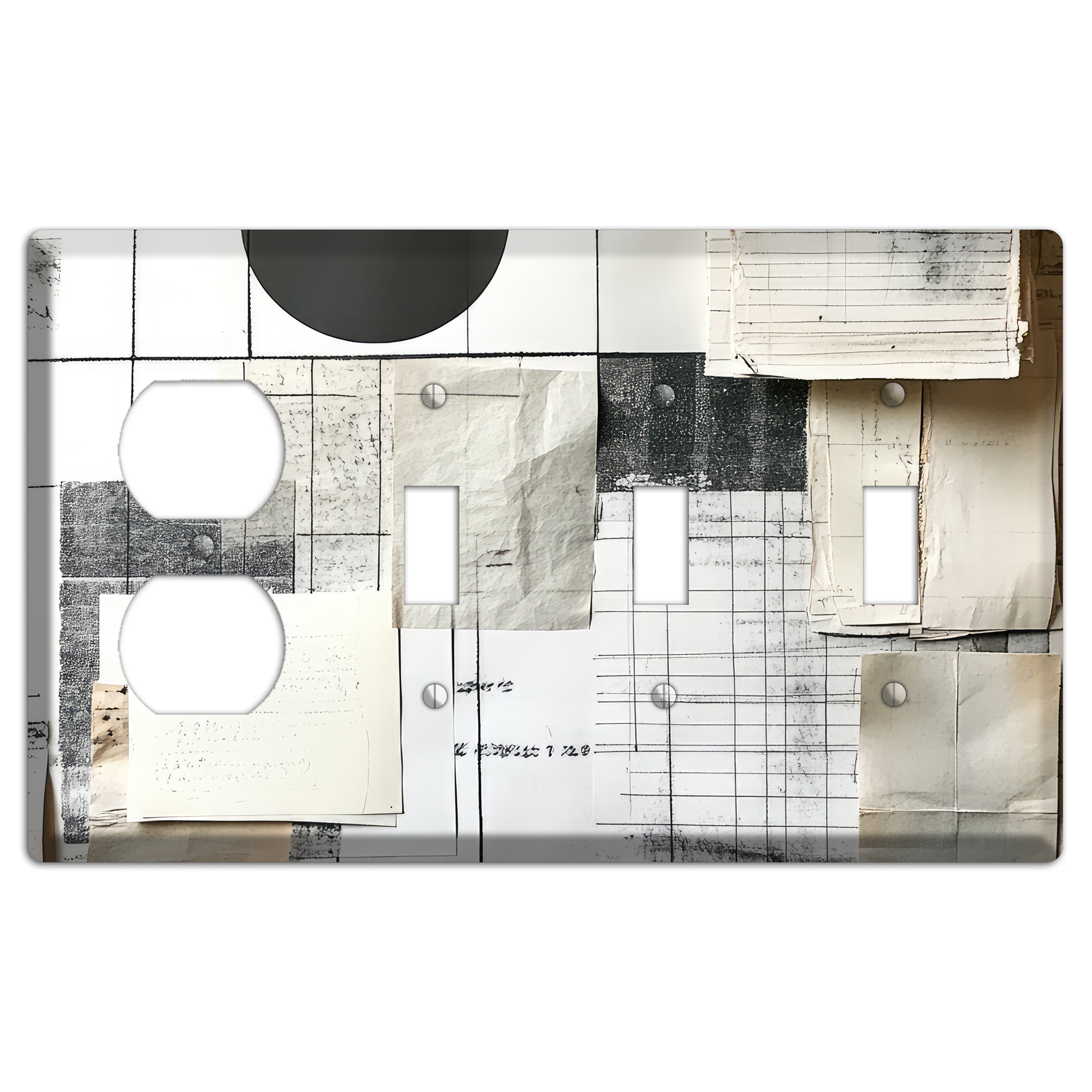 Paper & Memory Duplex / 3 Toggle Wallplate