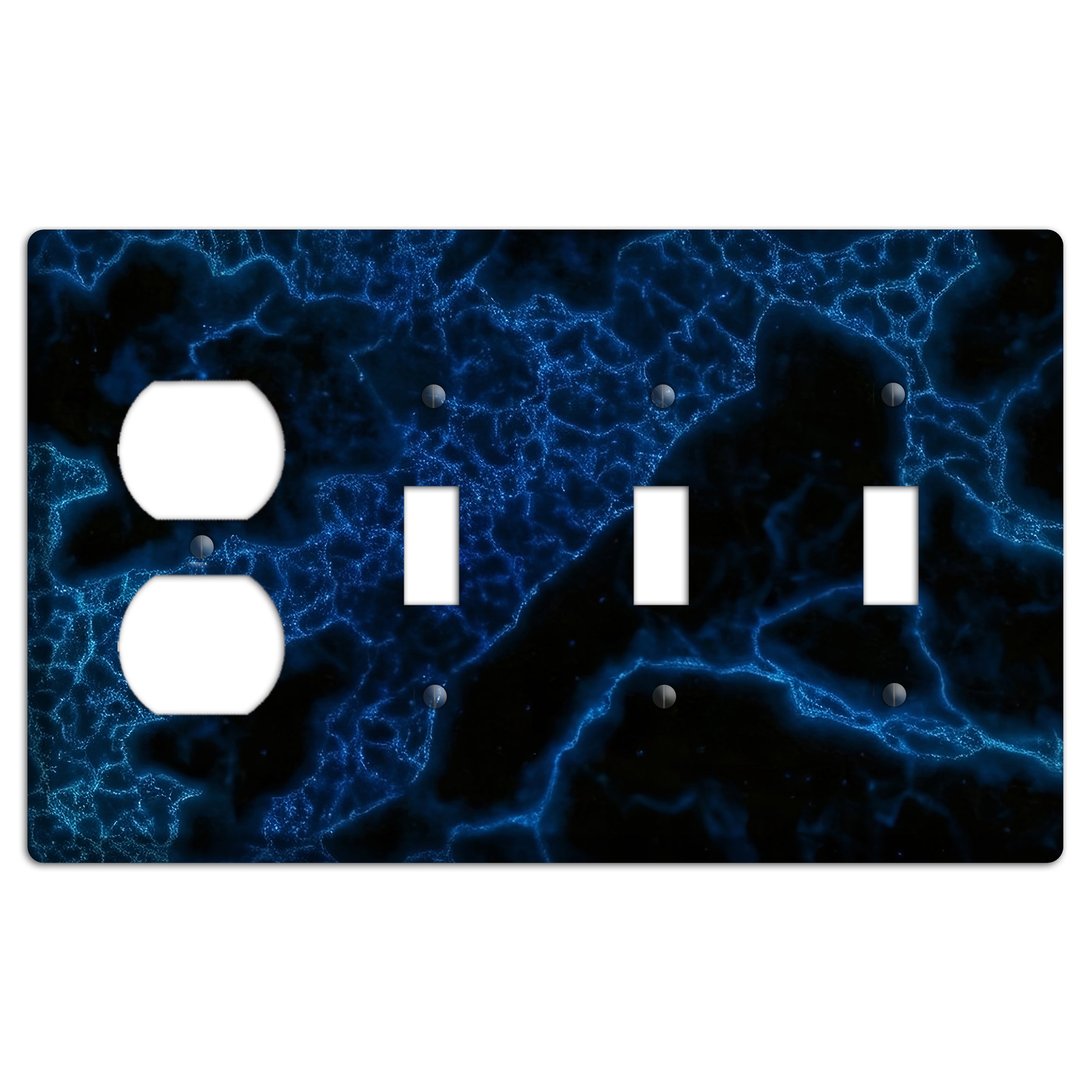 Midnight Marble Duplex / 3 Toggle Wallplate