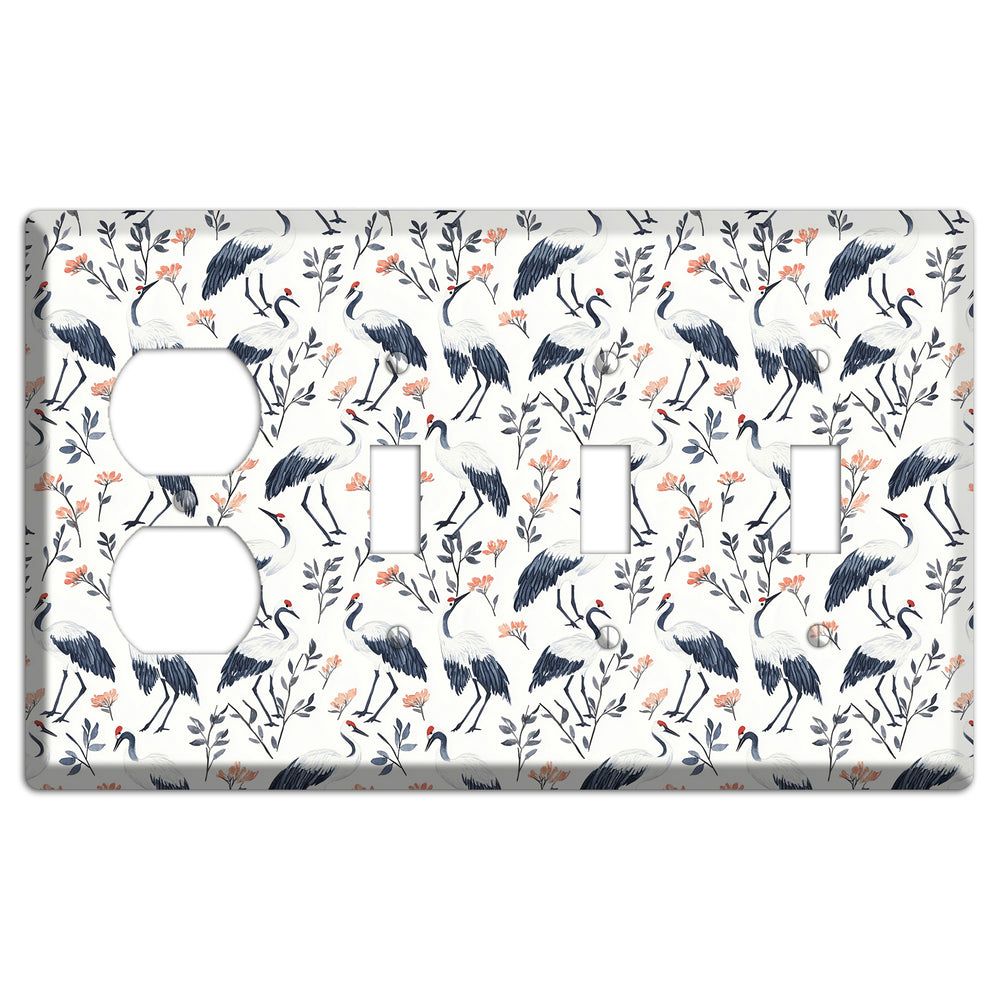 Slate & Coral Marsh Duplex / 3 Toggle Wallplate