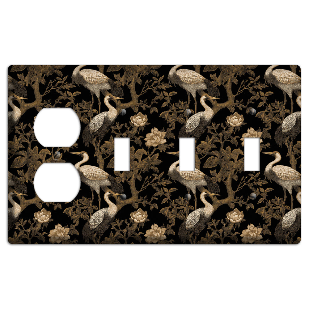 Obsidian Heron Dusk Duplex / 3 Toggle Wallplate
