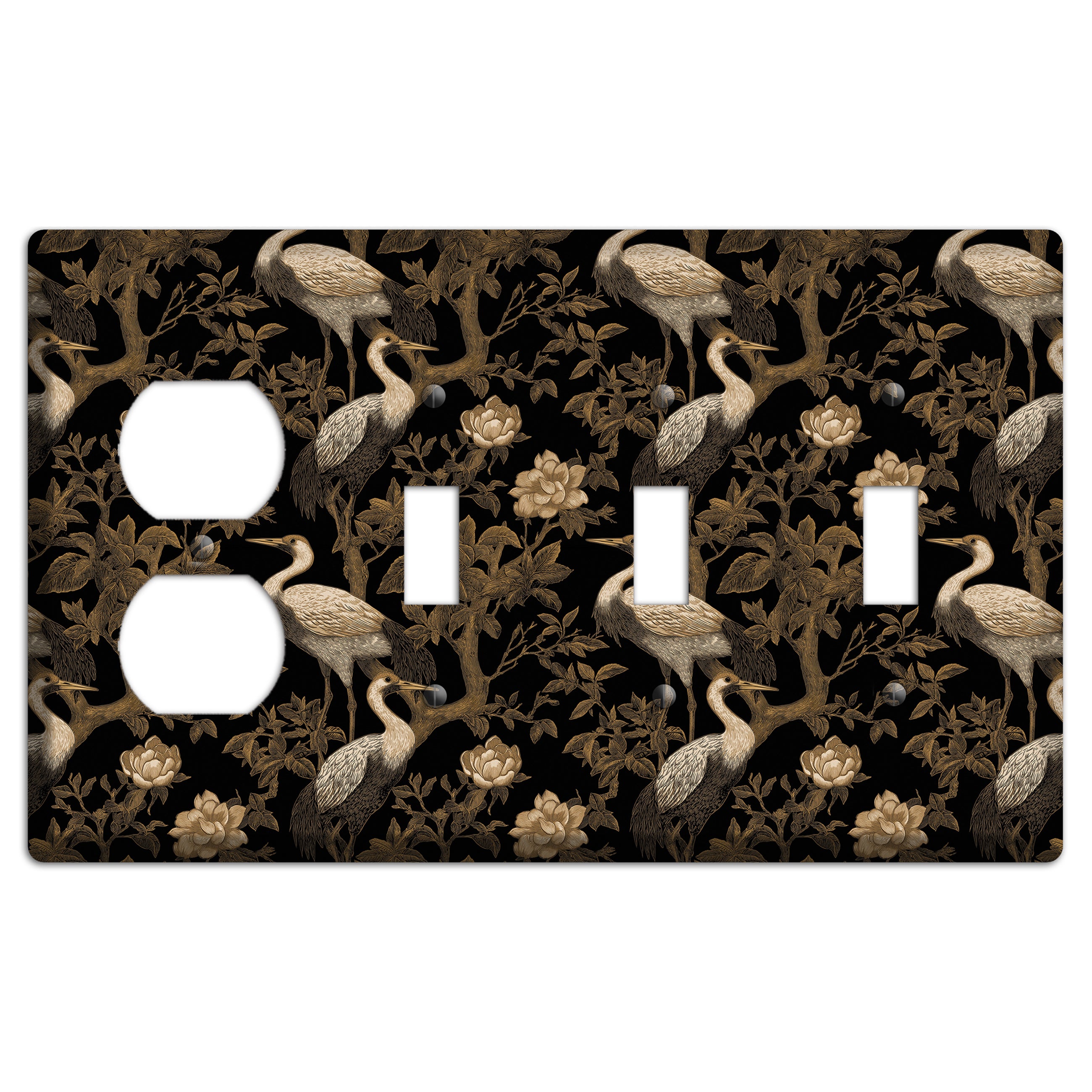 Obsidian Heron Dusk Duplex / 3 Toggle Wallplate