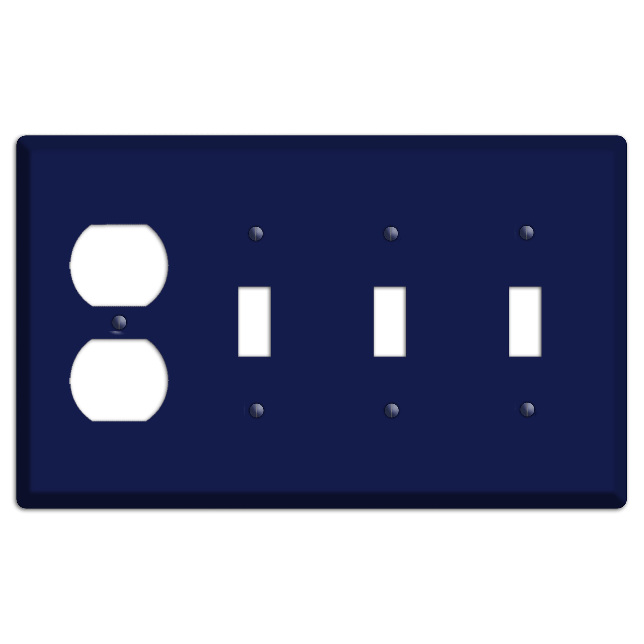 Baxter Midnight Navy Solid Duplex / 3 Toggle Wallplate