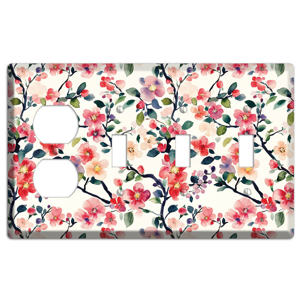 Blossom & Bough Duplex / 3 Toggle Wallplate