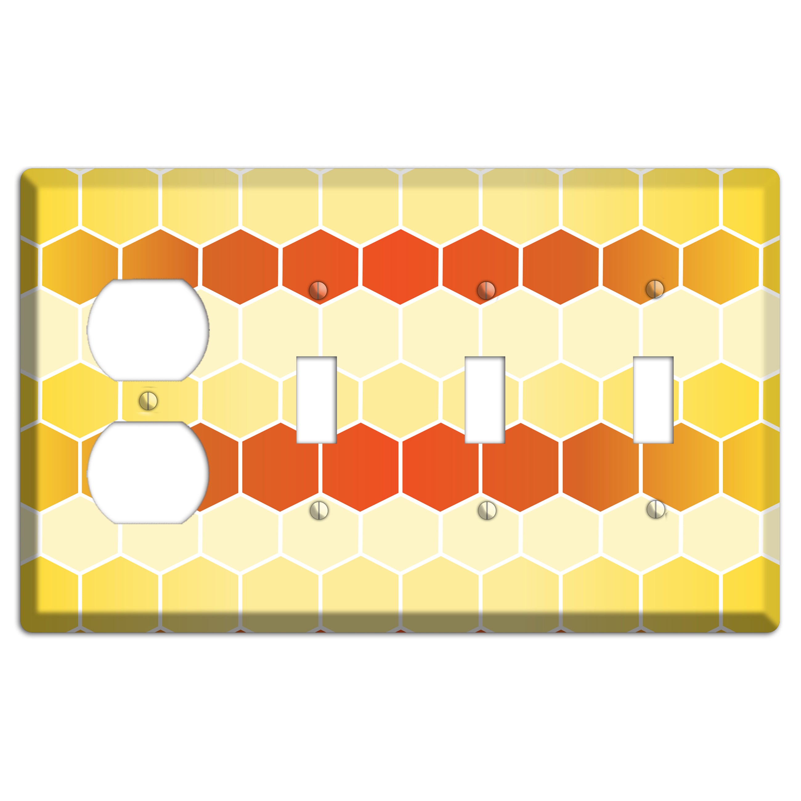 Amber Cell Drift Duplex / 3 Toggle Wallplate