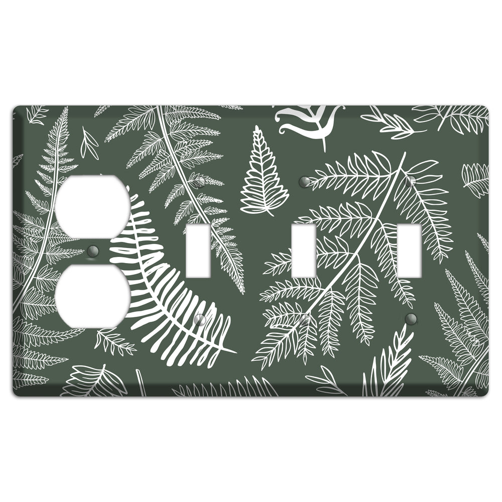 Forest Floor Etching Duplex / 3 Toggle Wallplate