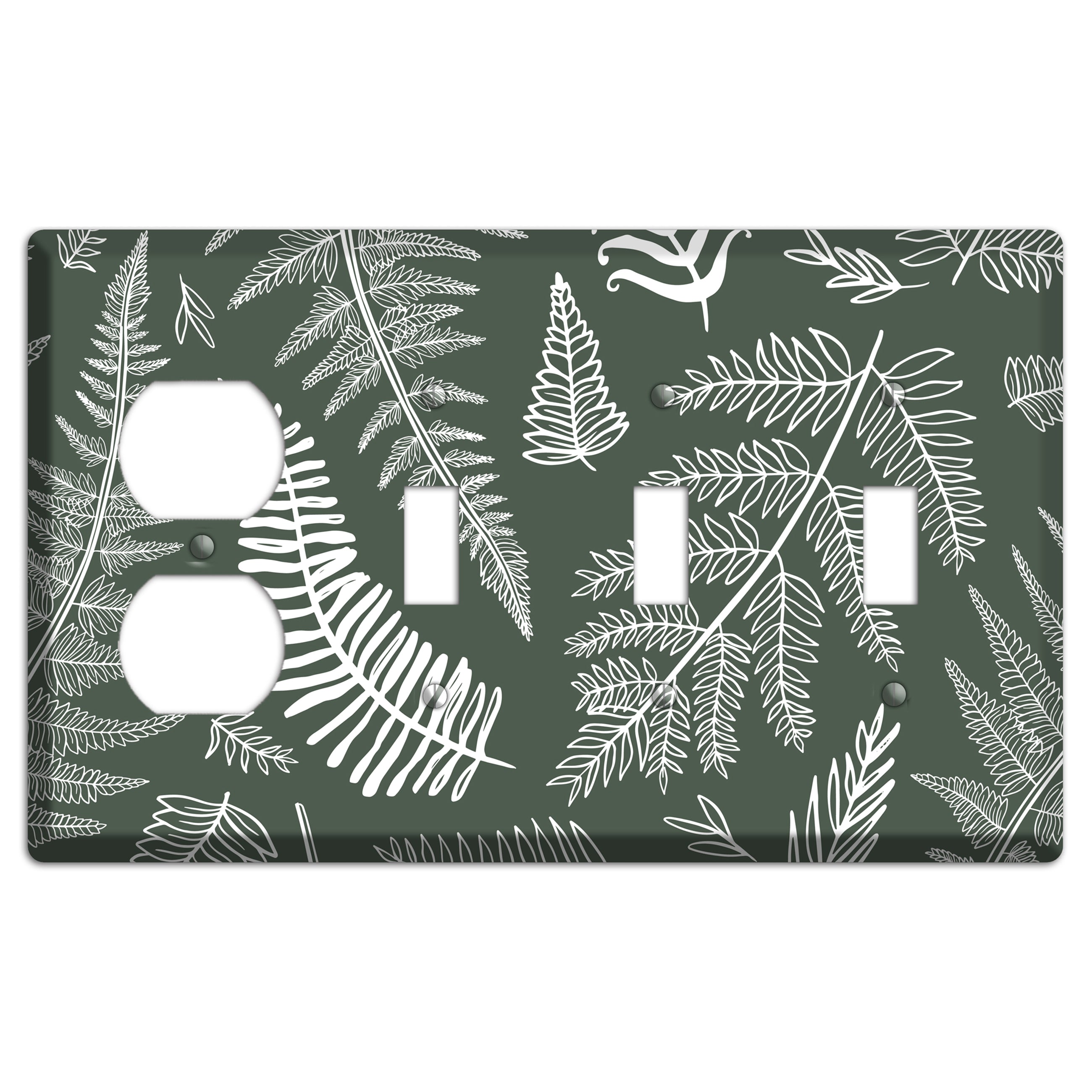 Forest Floor Etching Duplex / 3 Toggle Wallplate