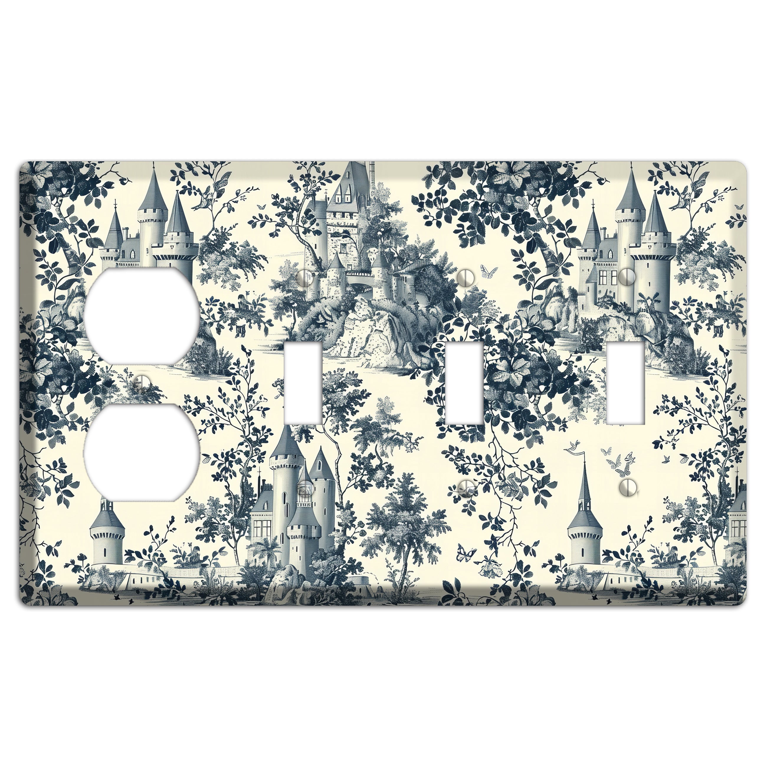Castle & Crown Duplex / 3 Toggle Wallplate