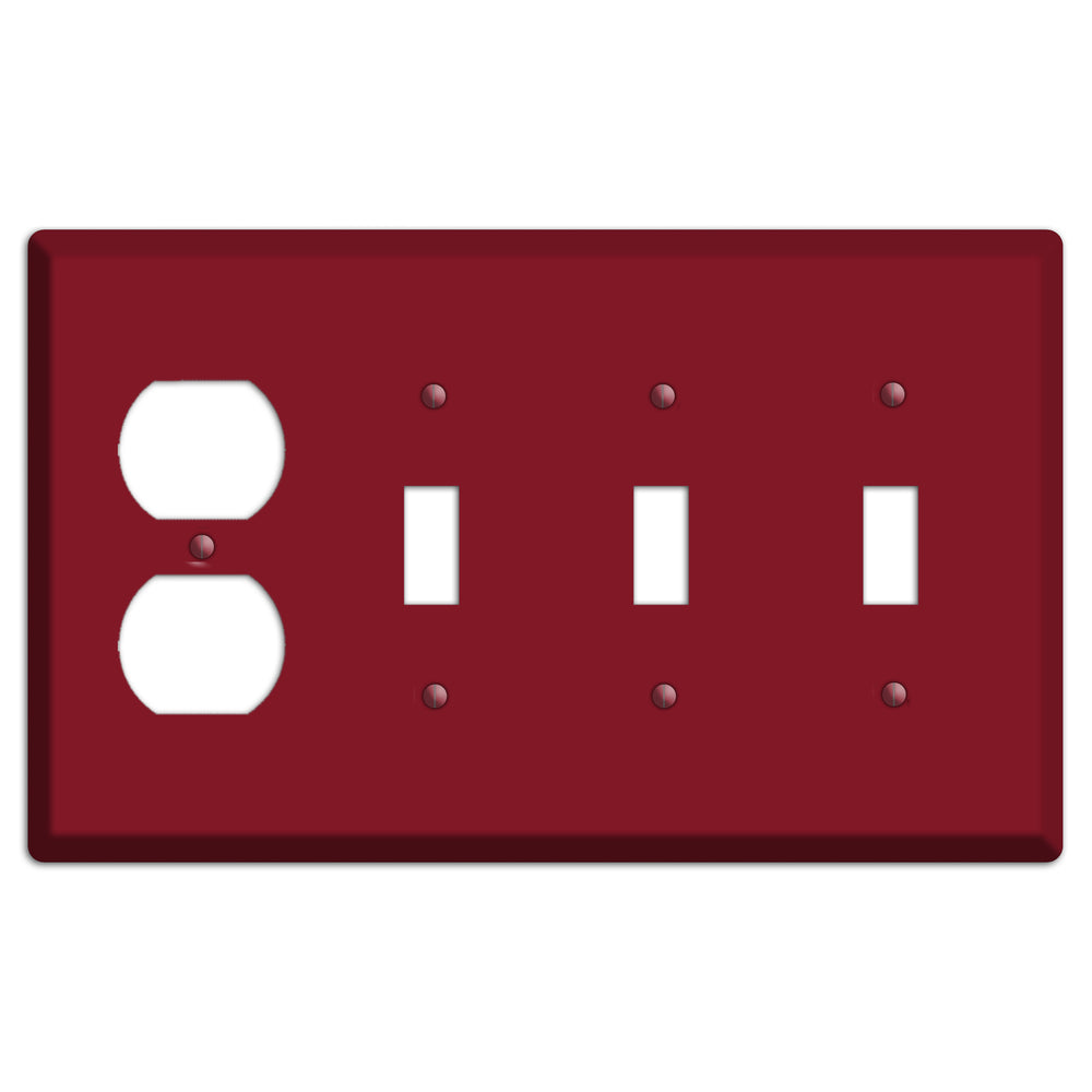 Baxter Burgundy Wine Duplex / 3 Toggle Wallplate