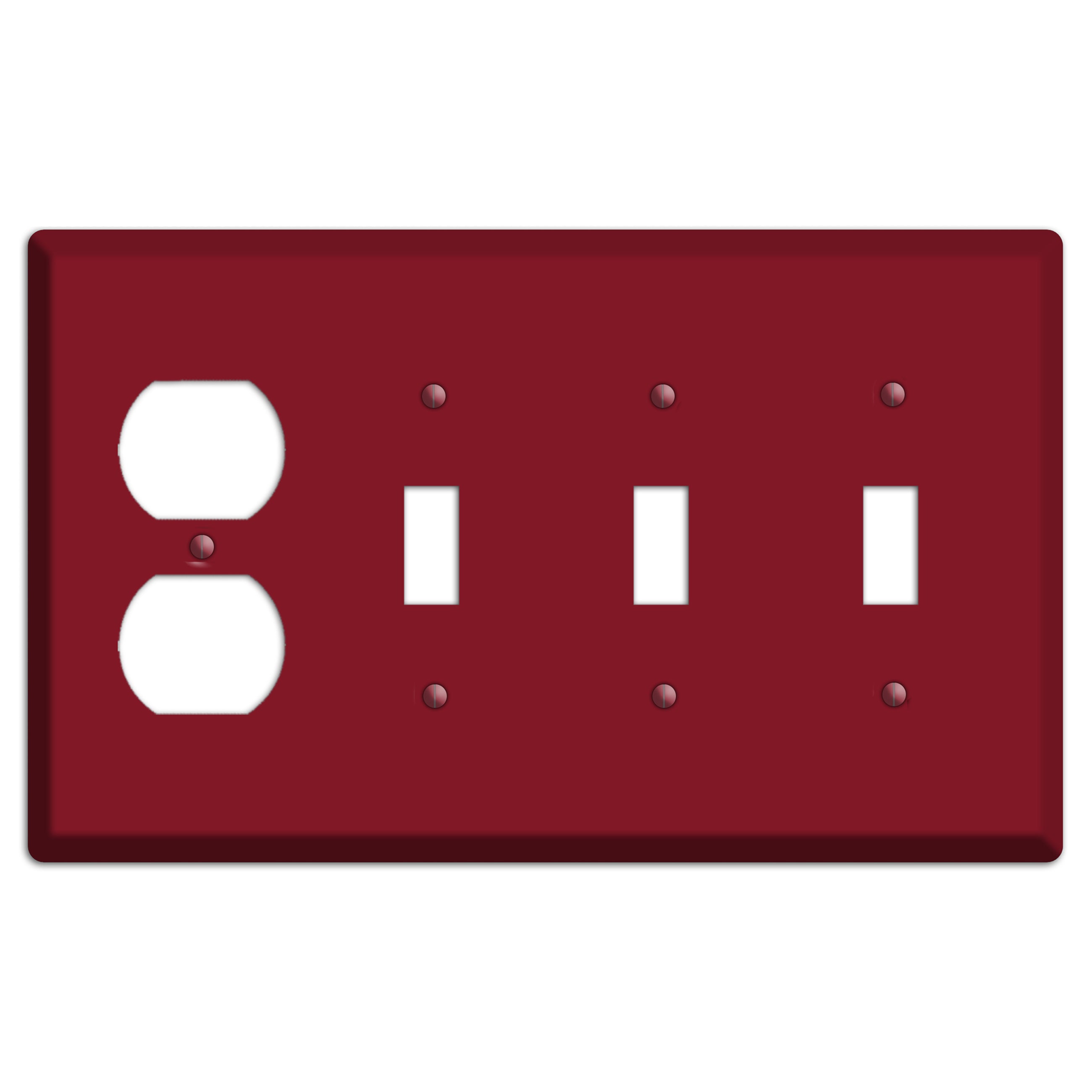 Baxter Burgundy Wine Duplex / 3 Toggle Wallplate