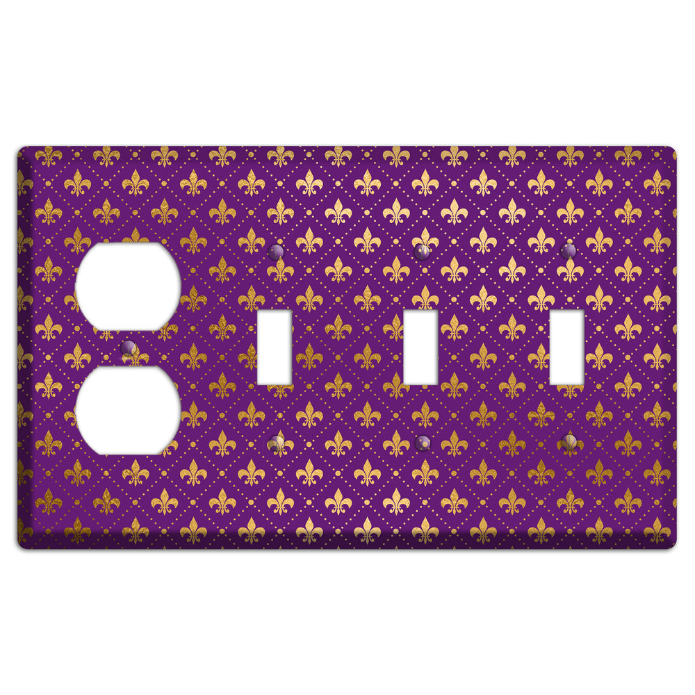 Velvet Crown Duplex / 3 Toggle Wallplate
