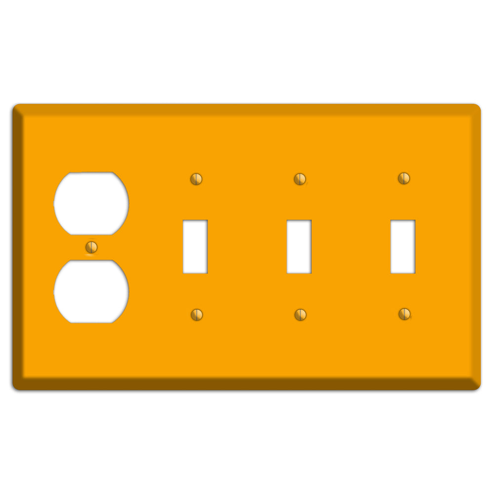 Baxter Mustard Duplex / 3 Toggle Wallplate