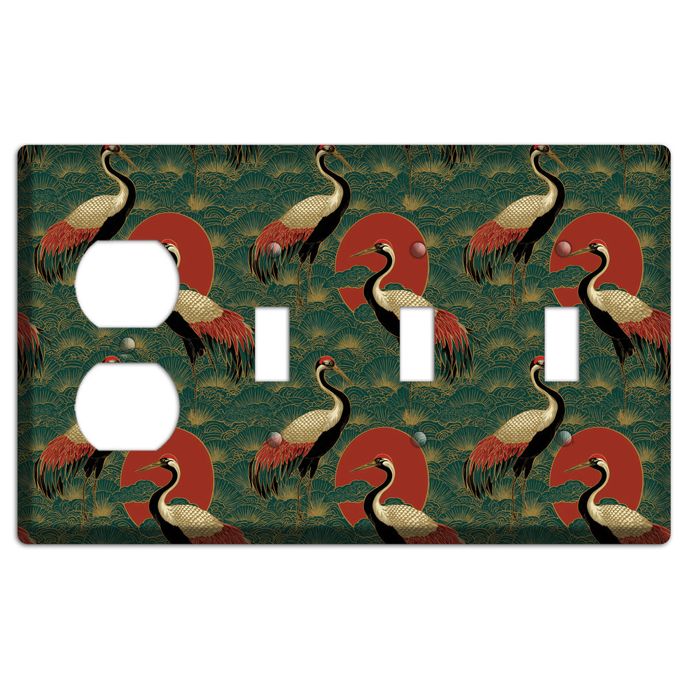 Jade Sun Sentinels Duplex / 3 Toggle Wallplate