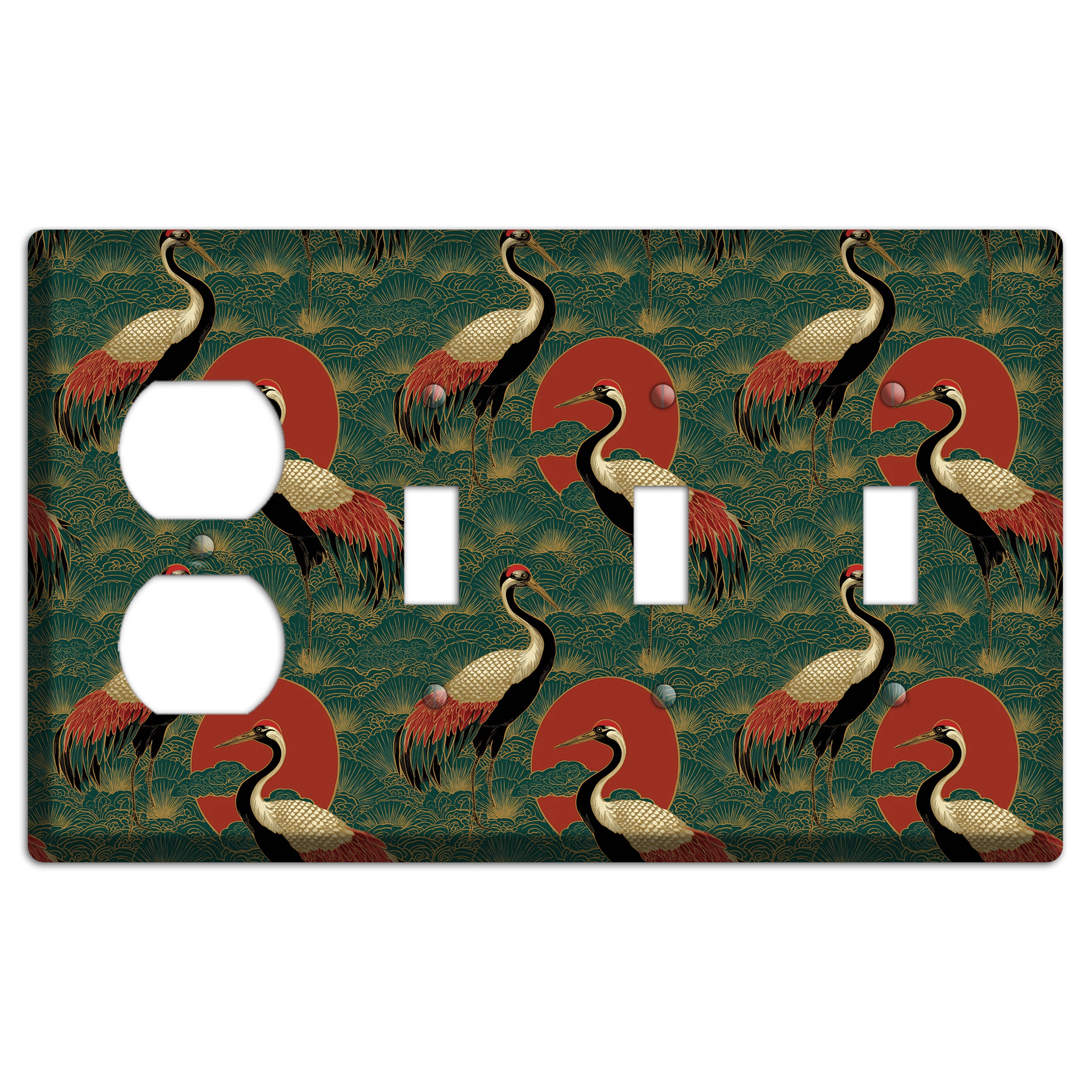 Jade Sun Sentinels Duplex / 3 Toggle Wallplate