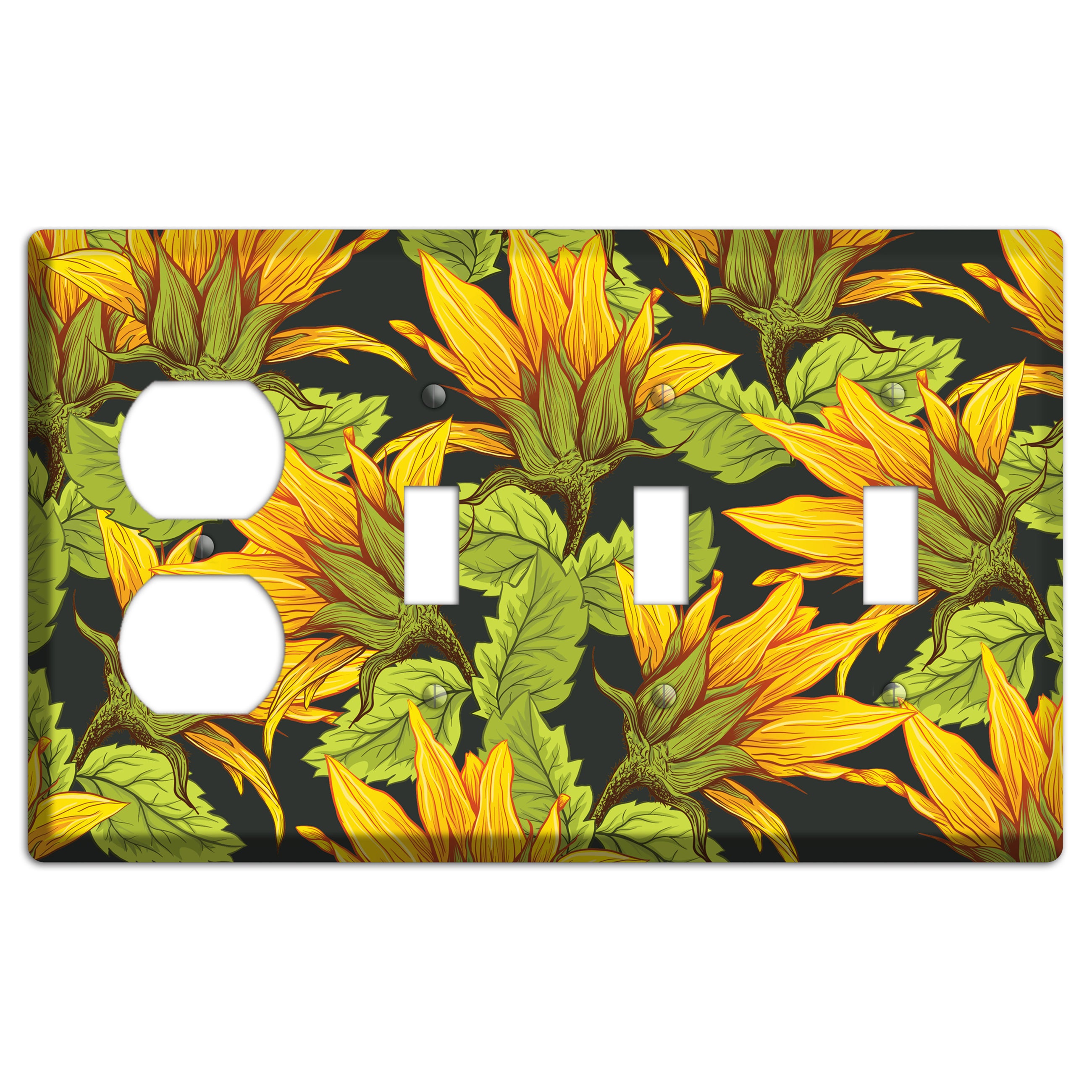 Gilded Bloom Tangle Duplex / 3 Toggle Wallplate