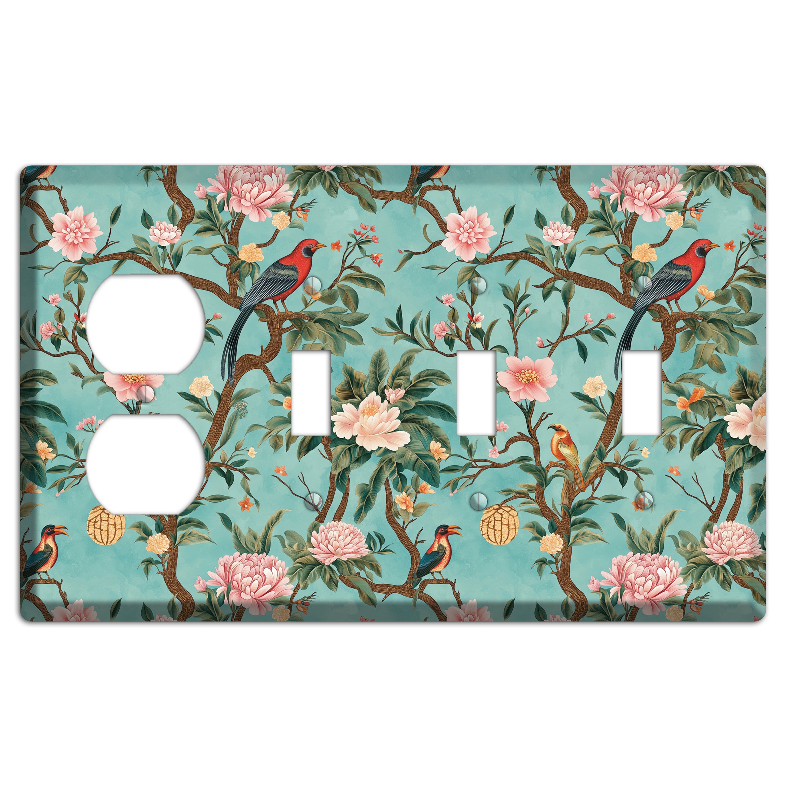 Jade Garden Reverie Duplex / 3 Toggle Wallplate