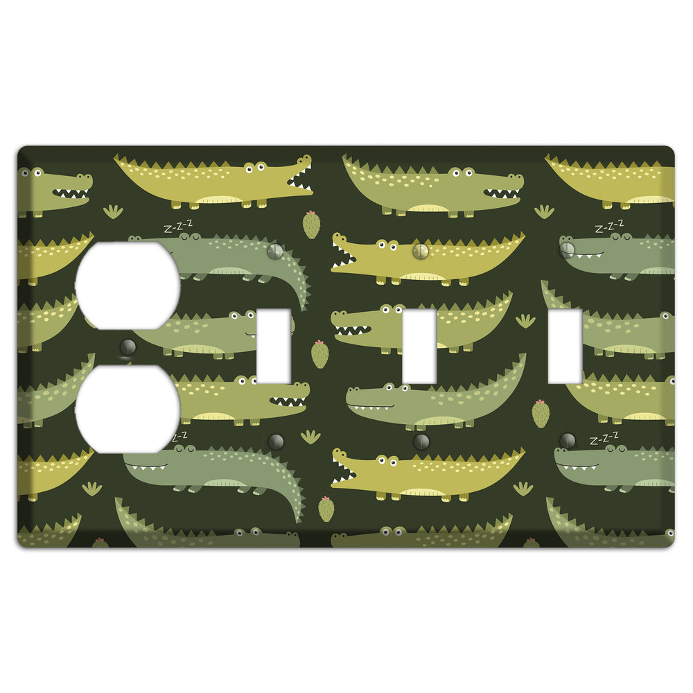Sleepy Croc Parade Duplex / 3 Toggle Wallplate