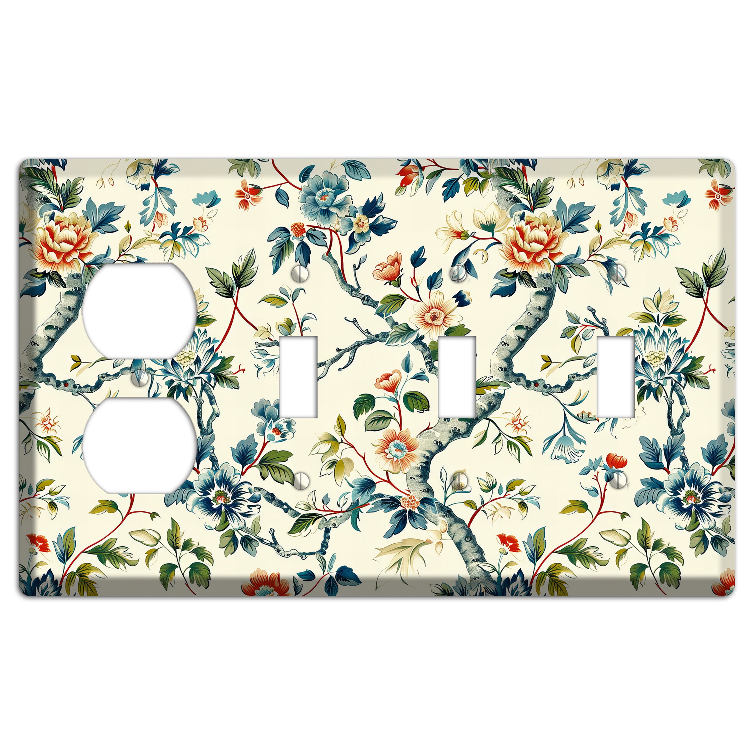 Wandering Bough Duplex / 3 Toggle Wallplate