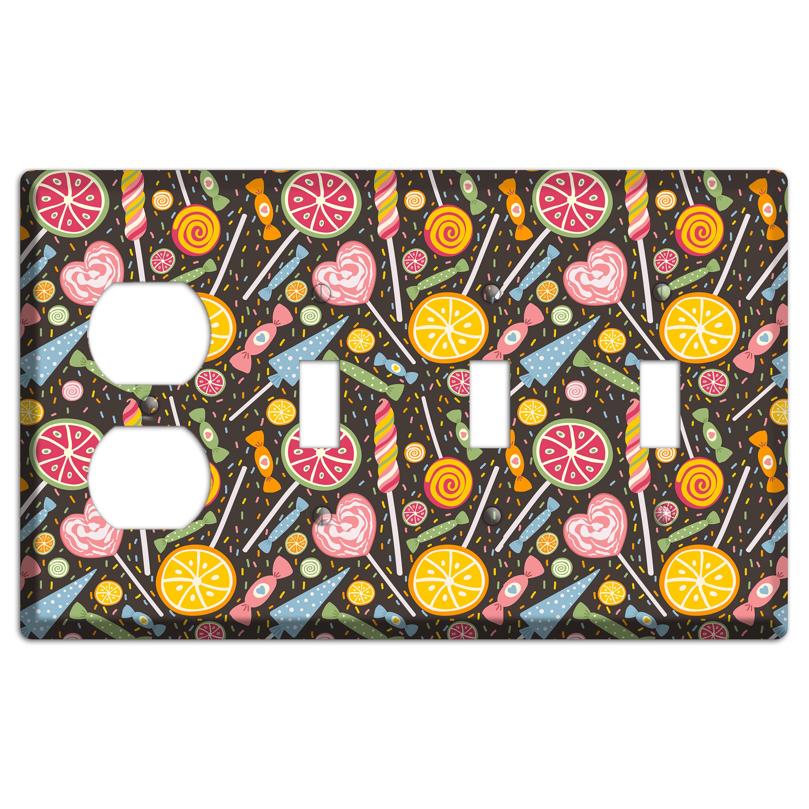 Candy Carnival (Dark) Duplex / 3 Toggle Wallplate