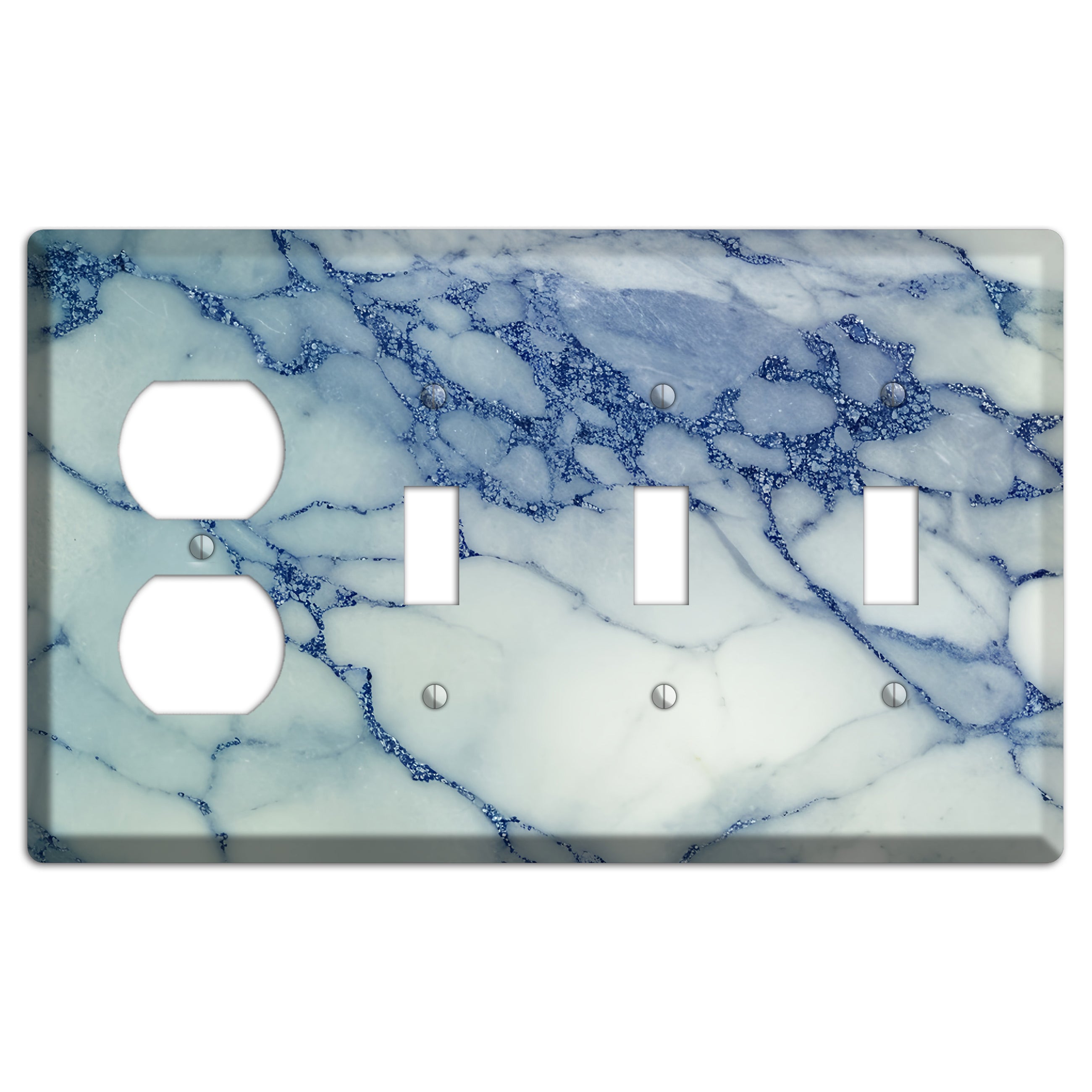 Opal marble Duplex / 3 Toggle Wallplate