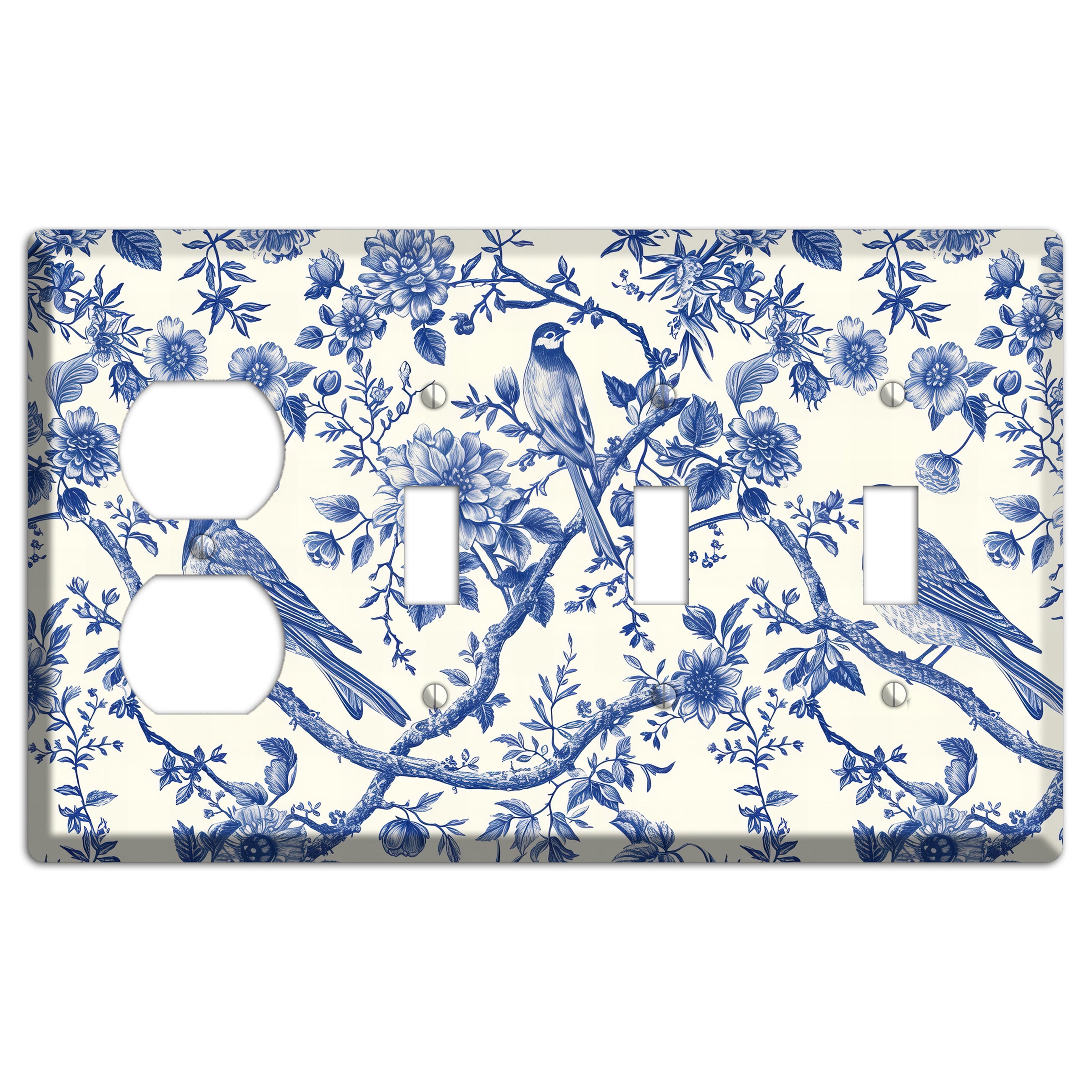 Willow Song Garden Duplex / 3 Toggle Wallplate