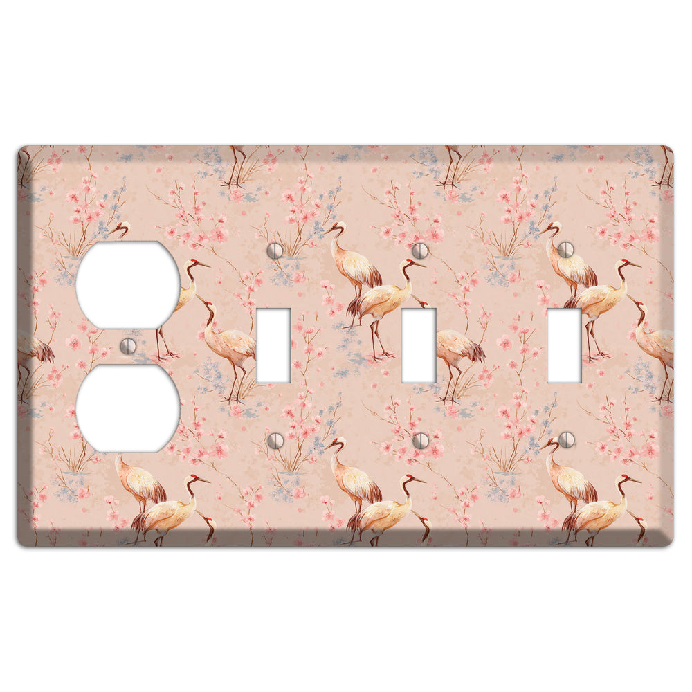 Blush Sakura Passage Duplex / 3 Toggle Wallplate