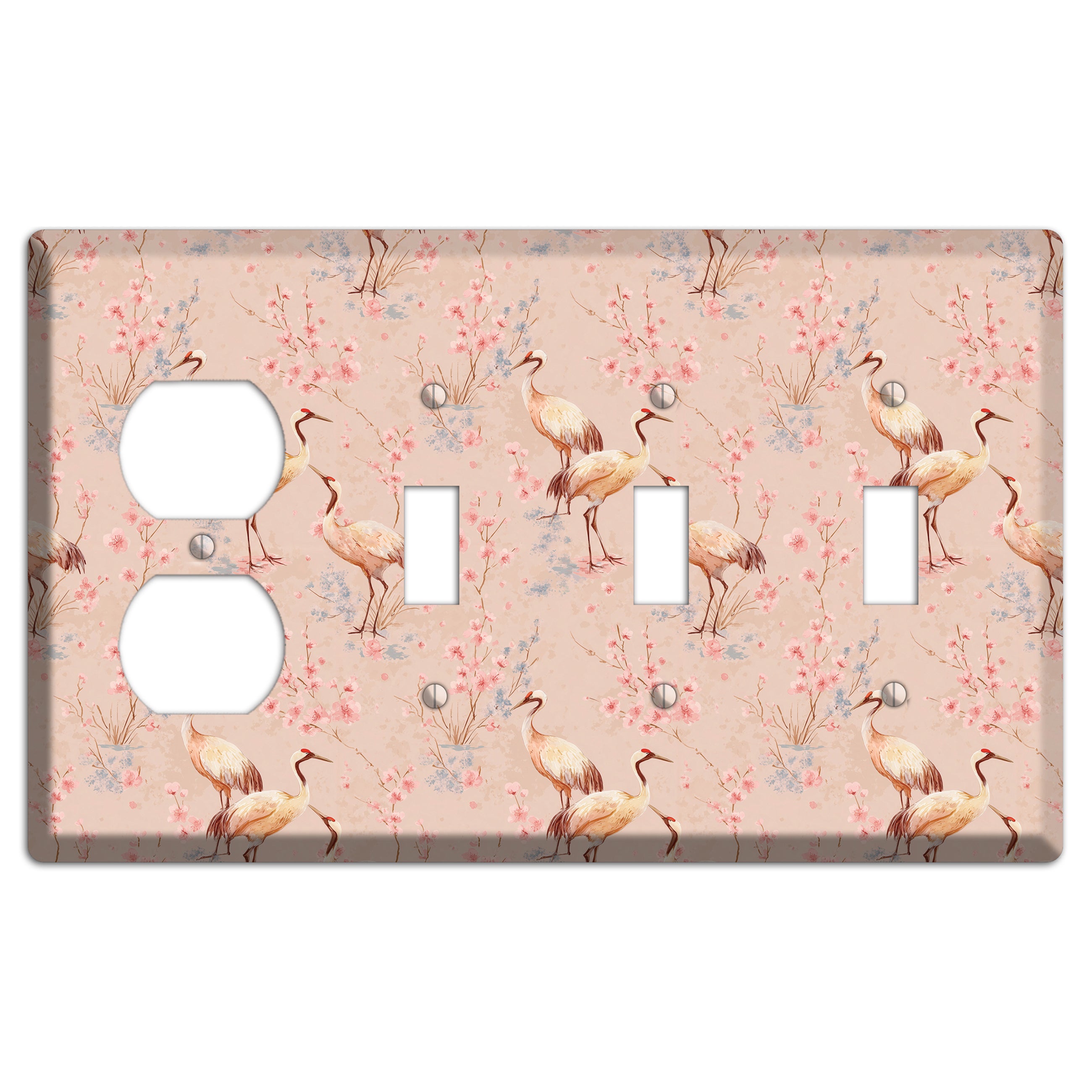 Blush Sakura Passage Duplex / 3 Toggle Wallplate
