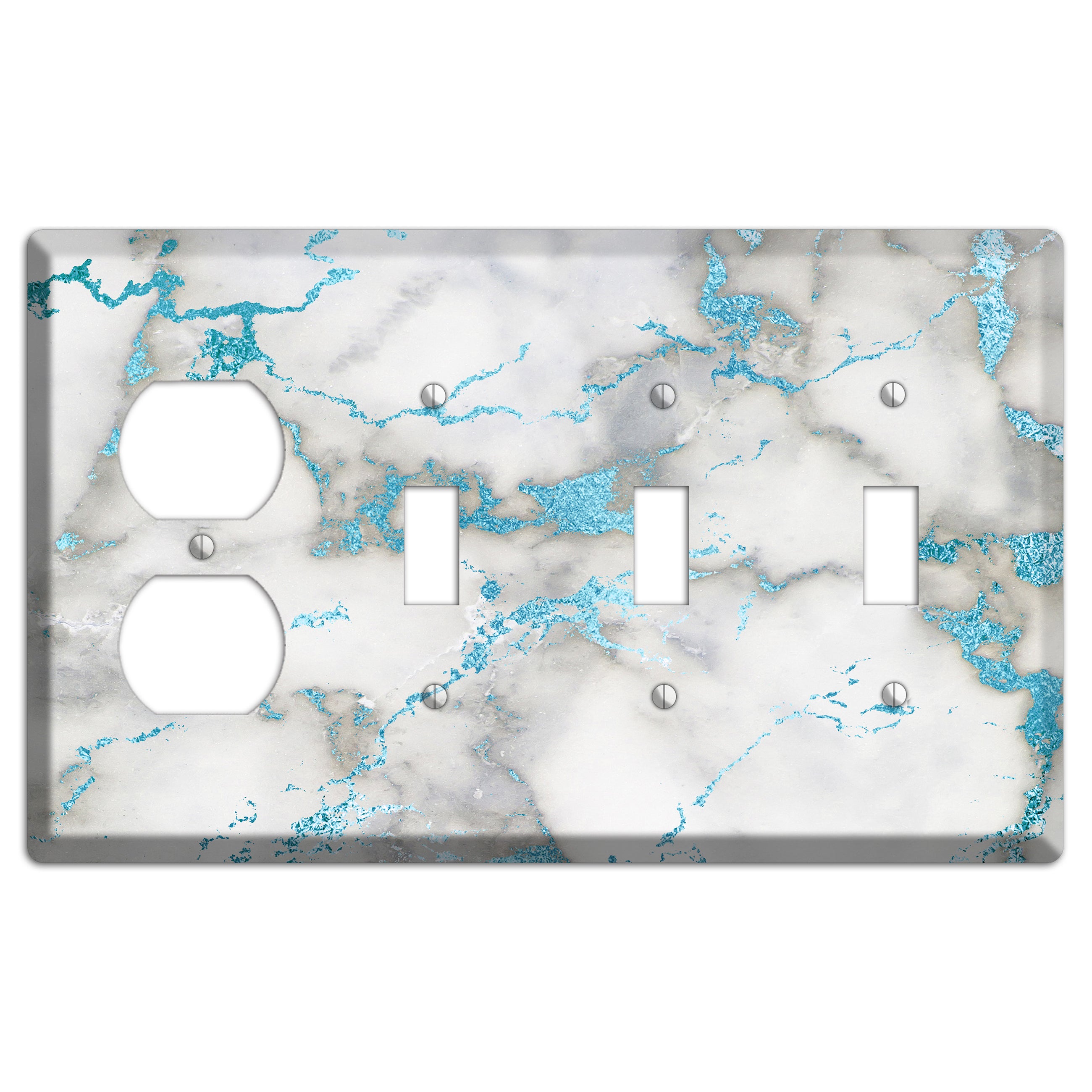 Gumbo Marble Duplex / 3 Toggle Wallplate