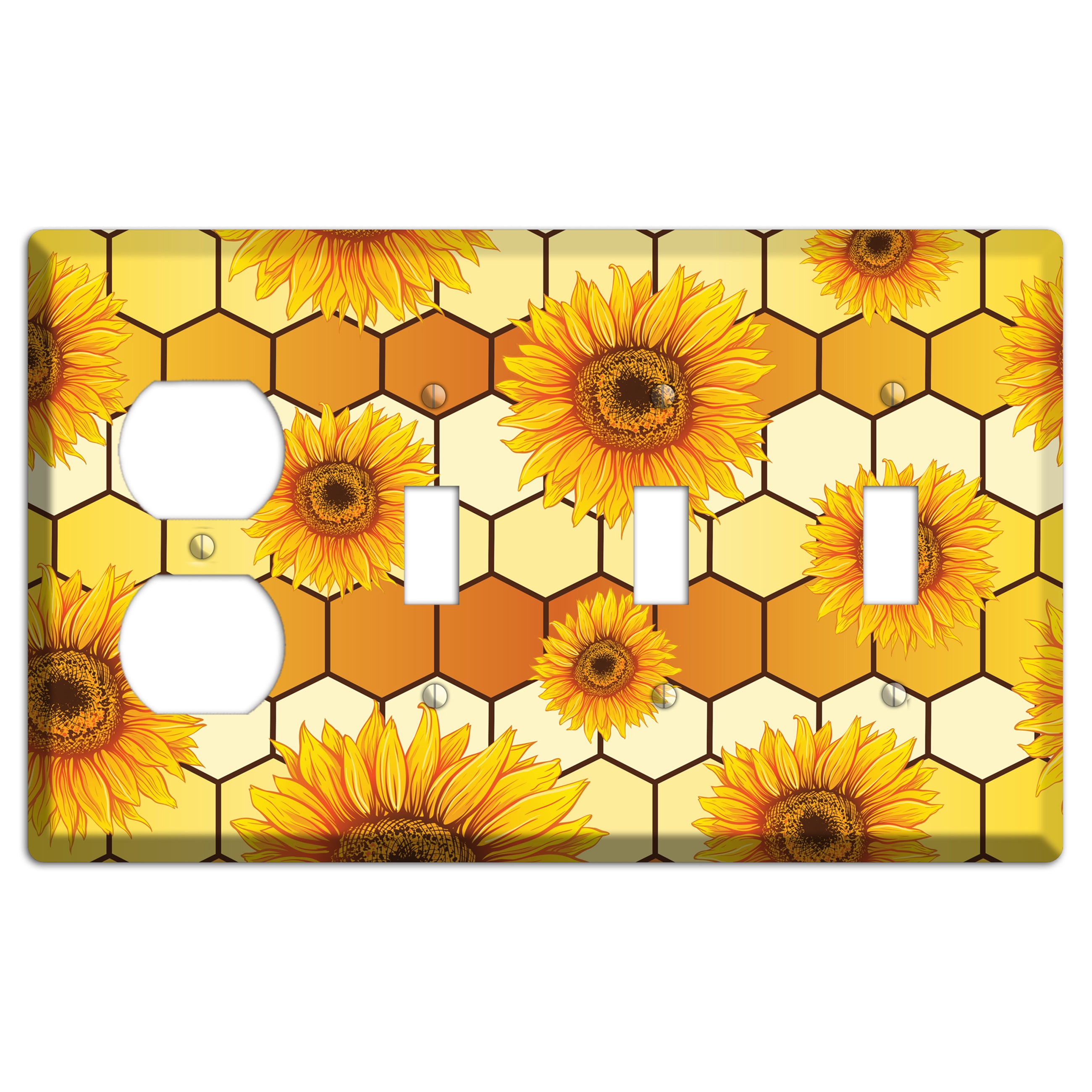 Honeycomb Solstice Duplex / 3 Toggle Wallplate