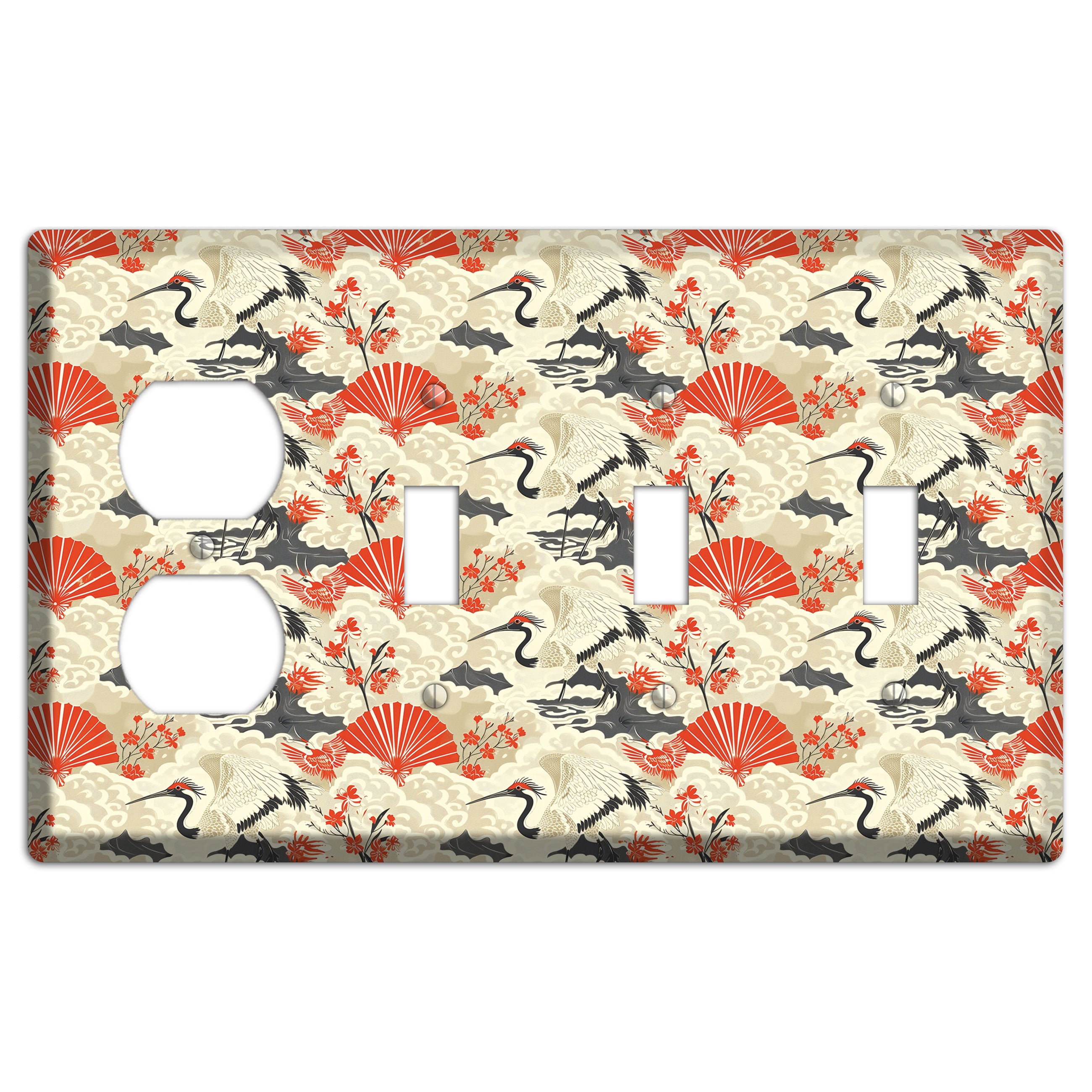 Vermillion Mist Reverie Duplex / 3 Toggle Wallplate
