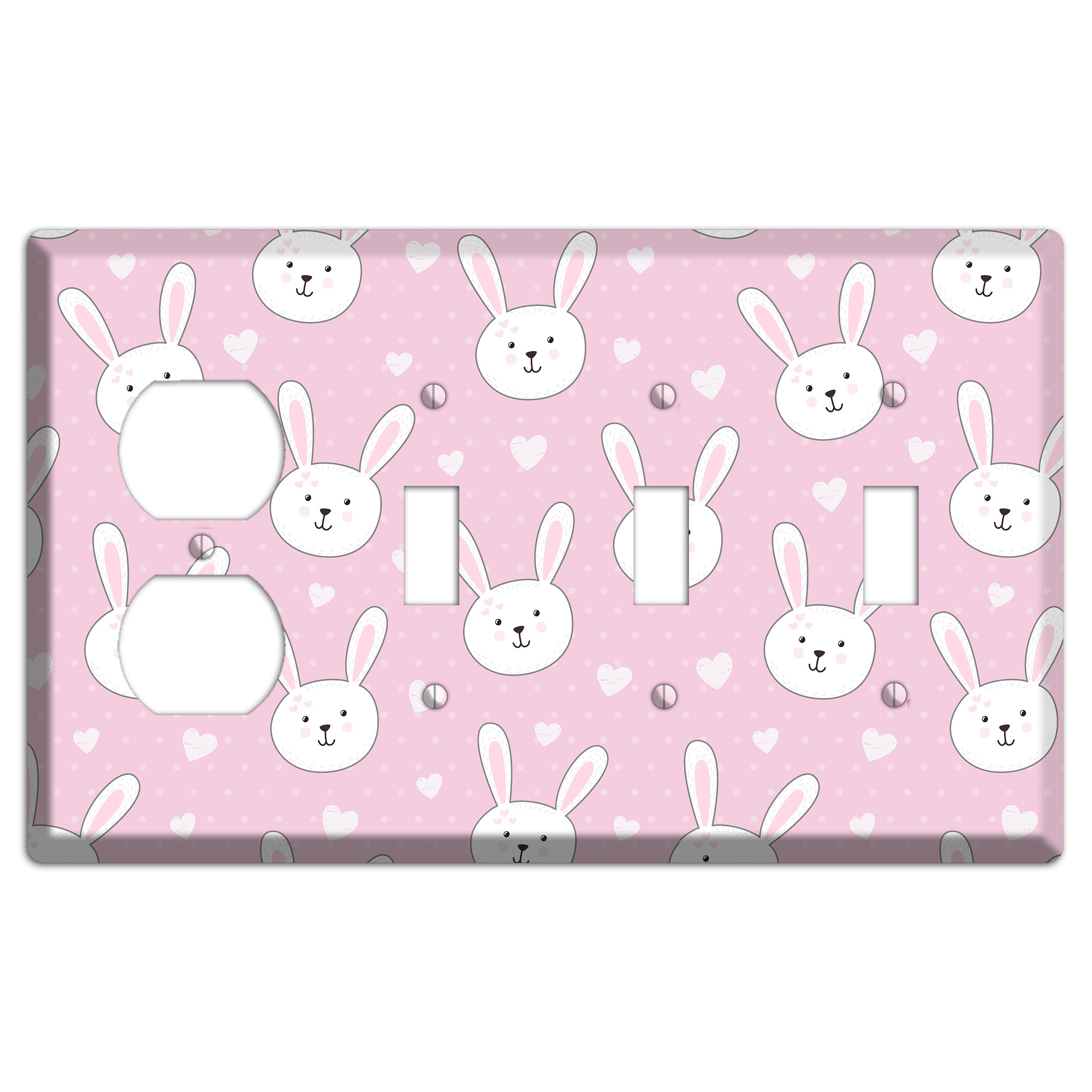 Bunny Love Duplex / 3 Toggle Wallplate