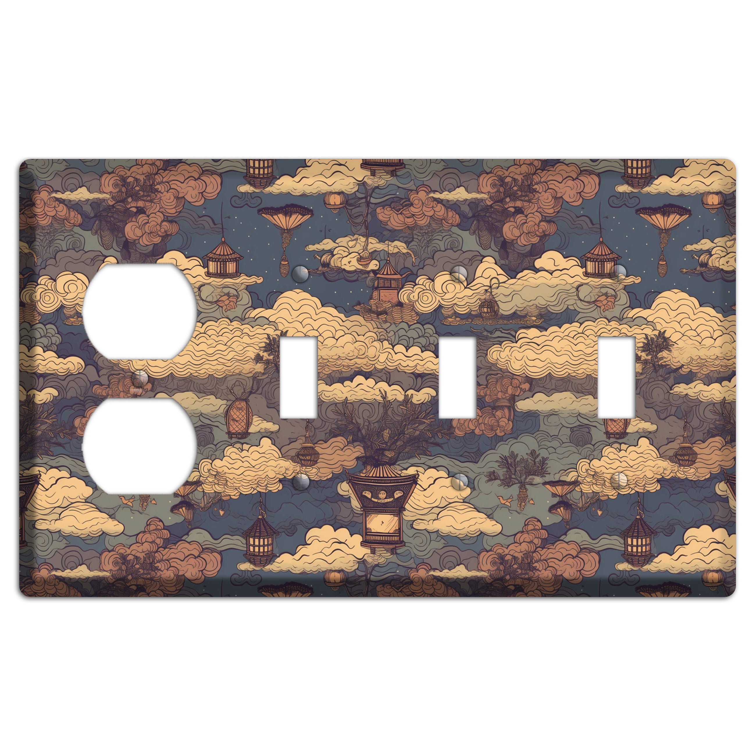 Lantern Sky Realm Duplex / 3 Toggle Wallplate