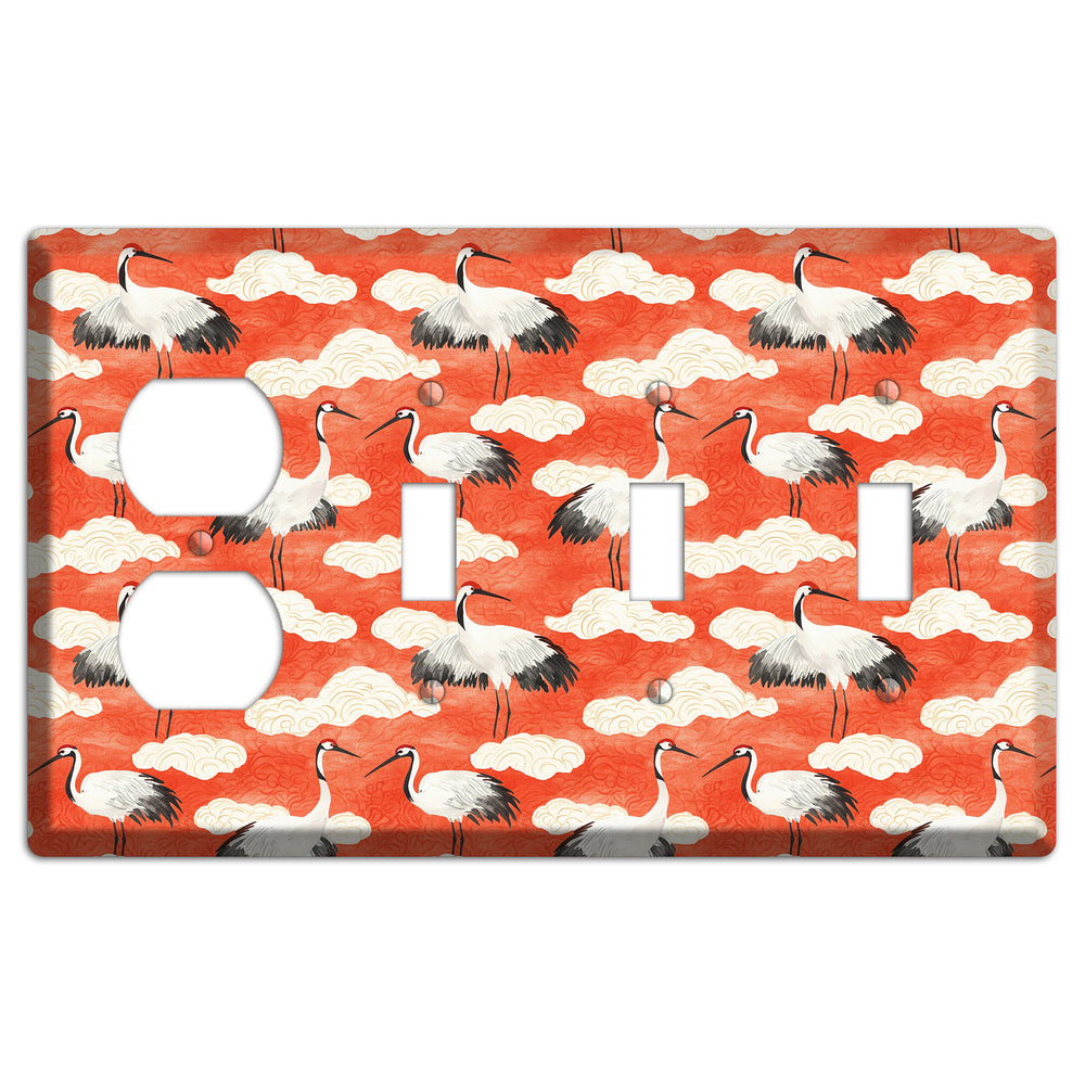 Vermillion Cloud Ceremony Duplex / 3 Toggle Wallplate