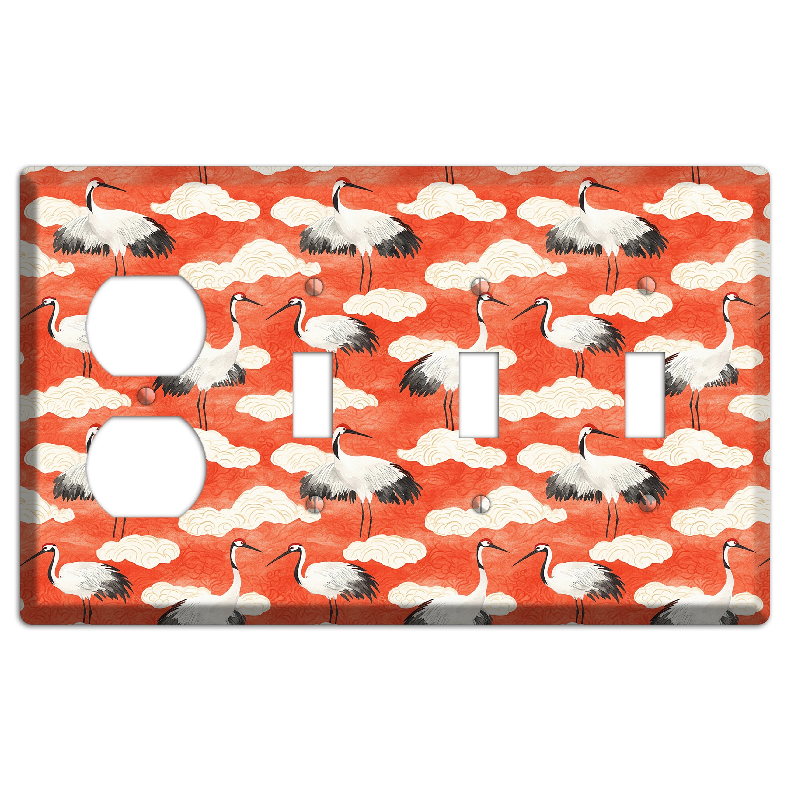Vermillion Cloud Ceremony Duplex / 3 Toggle Wallplate