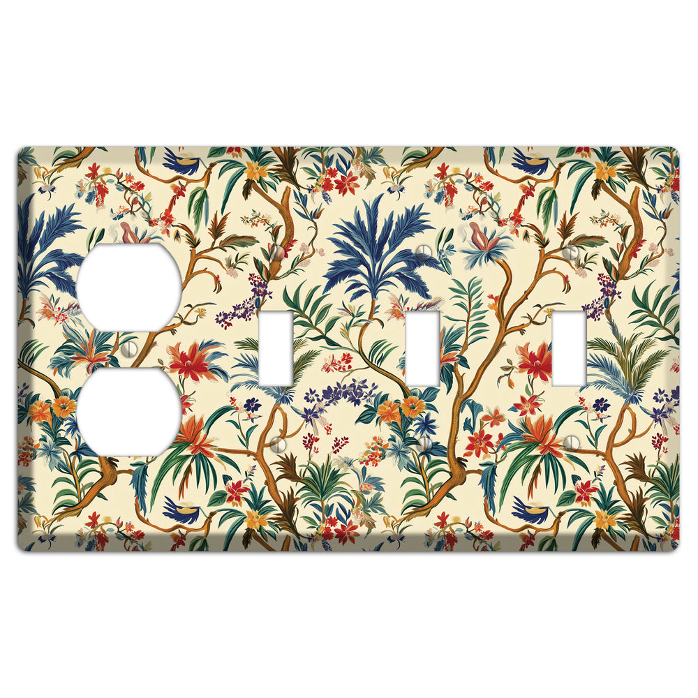 Wandering Canopy Duplex / 3 Toggle Wallplate