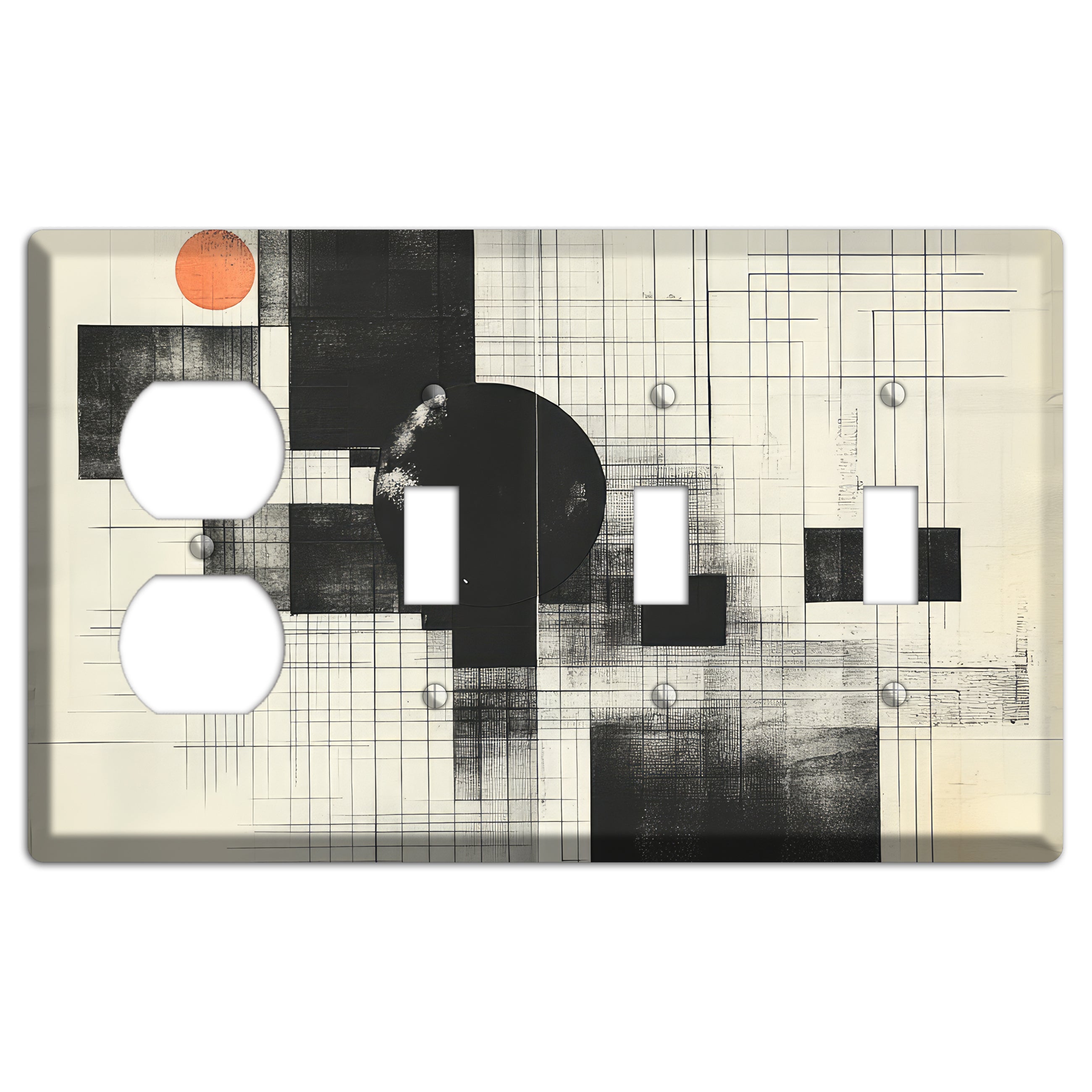 Eclipse Over Blueprint Duplex / 3 Toggle Wallplate