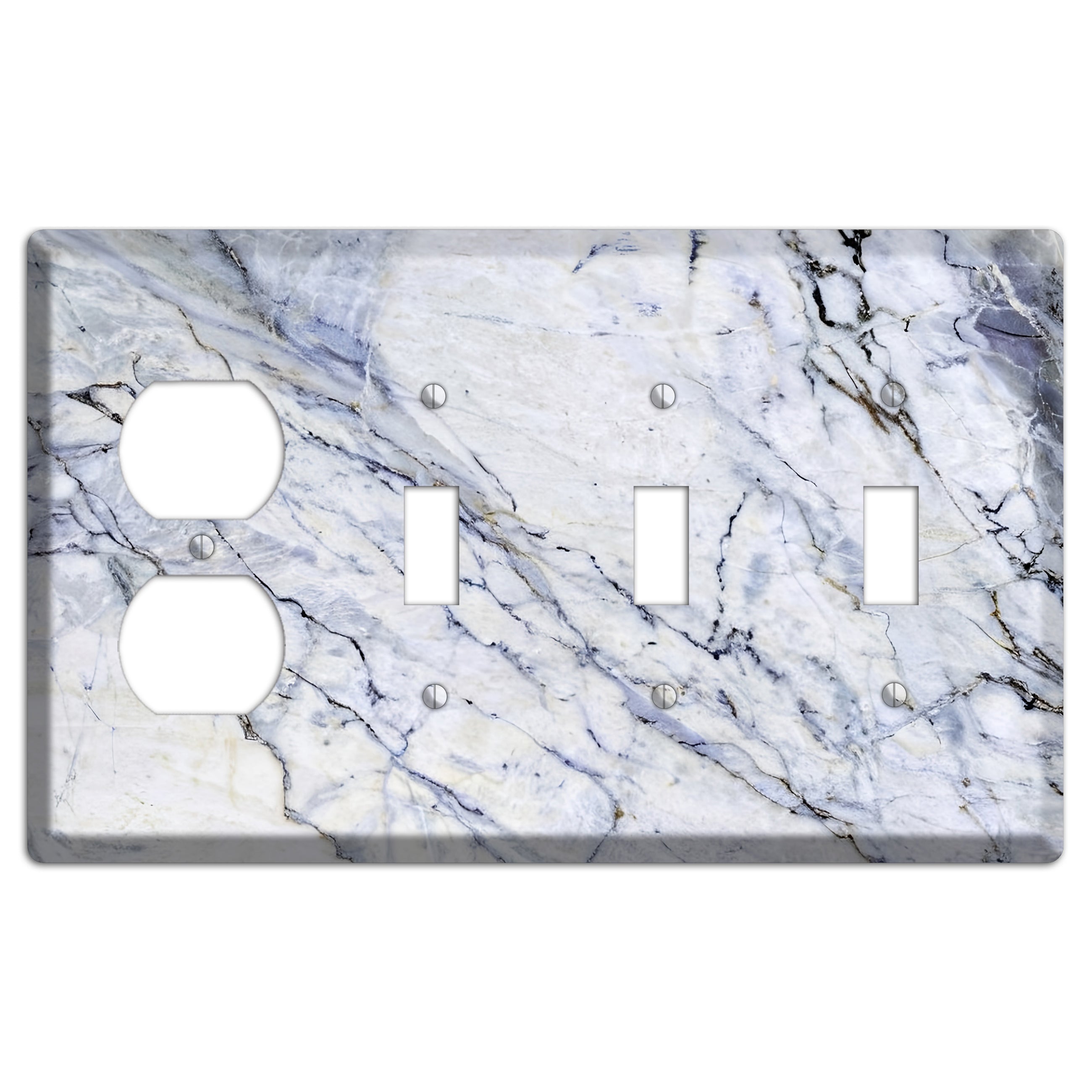 Geyser Marble Duplex / 3 Toggle Wallplate