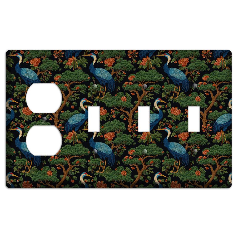 Cobalt Pine Vigil Duplex / 3 Toggle Wallplate